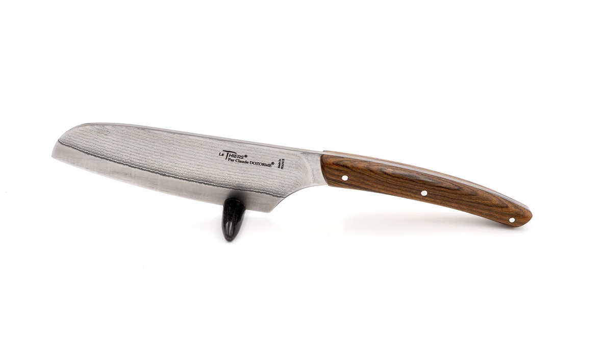 Claude DOZORME Le Thiers Santoku 13 cm bocote wood VH10 damascus