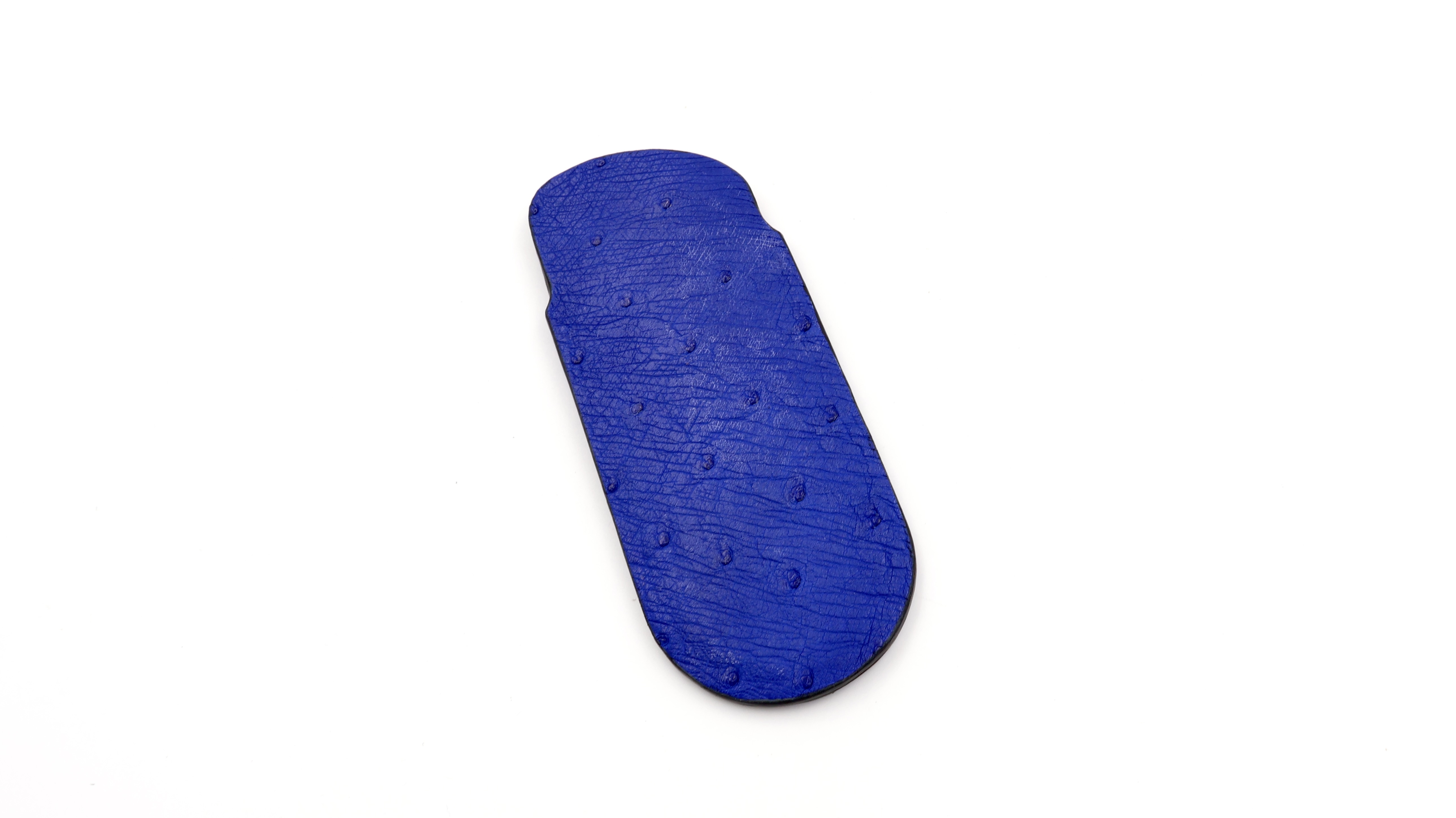 Atelier N°7 ostrich leather indigo blue 14,5 cm