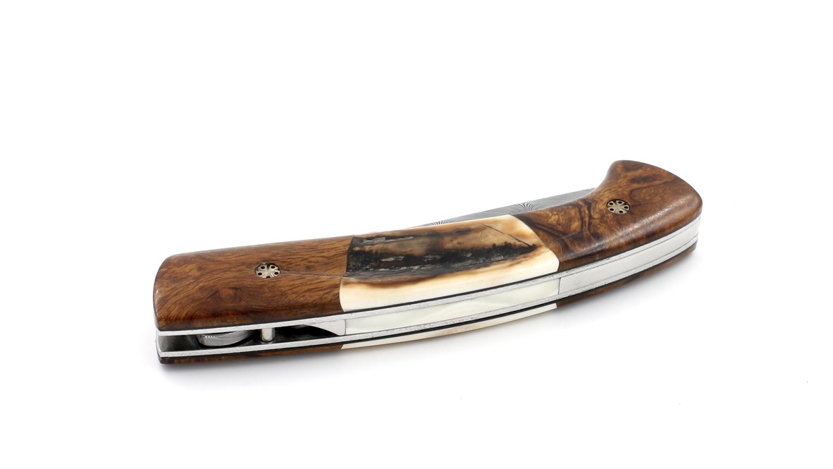 MANU LAPLACE 1515 small  ironwood/warthog ivory damascus blade