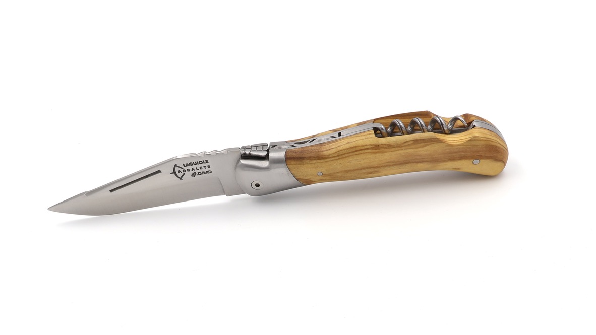 ARBALETE G. David Laguiole Jagdmesser NATURE mit Korkenzieher Olive 12 cm 