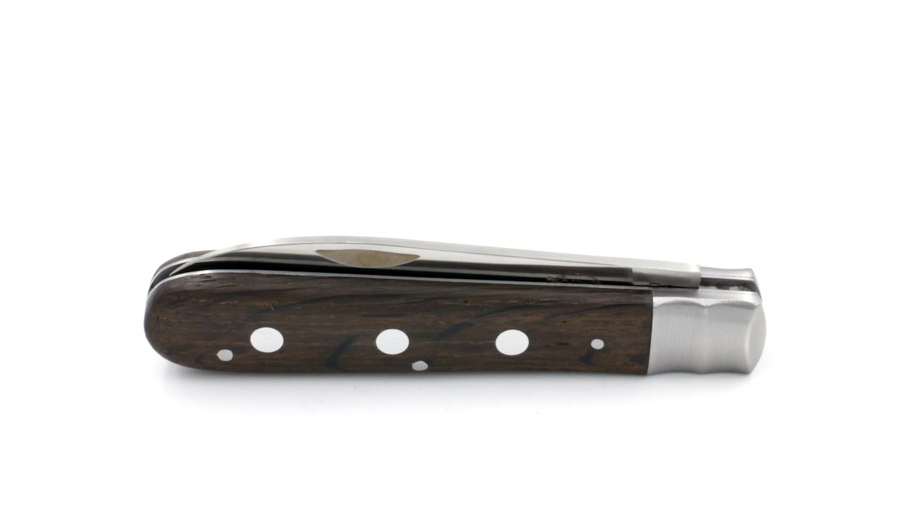 OTTER pocket knife with three rivets smoked oak 