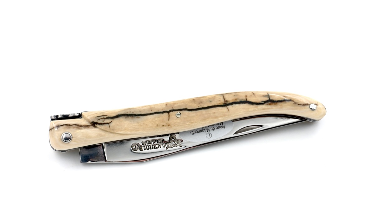 Laguiole en Aubrac Mammutelfenbein Kruste massiv Doppelplatine 12 cm 