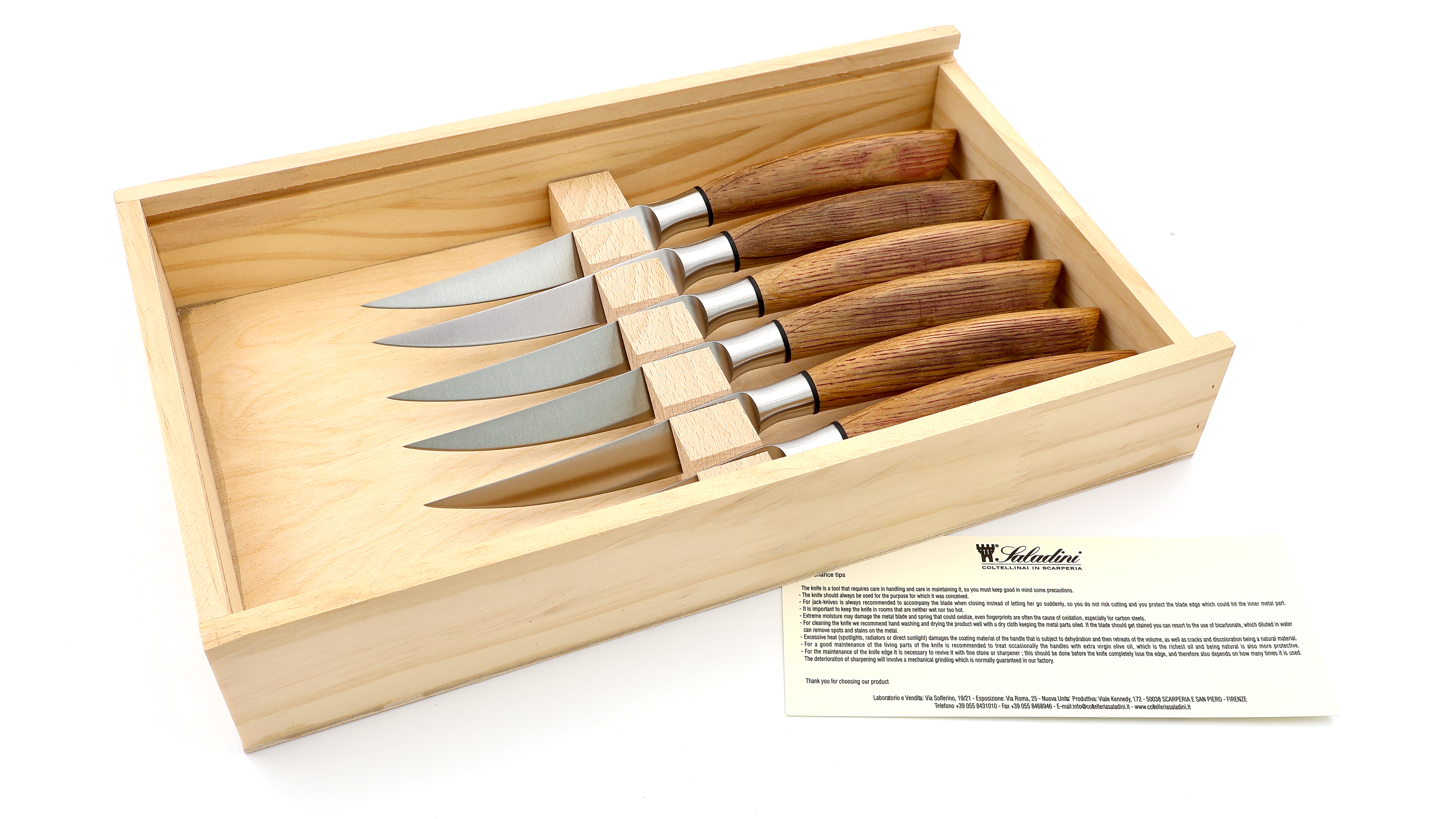 Saladini Steakmesser-Set 6-tlg. Fasseiche