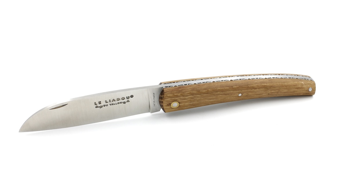 Liadou du Vallon® Winzermesser Fasseiche guillochiert 12 cm