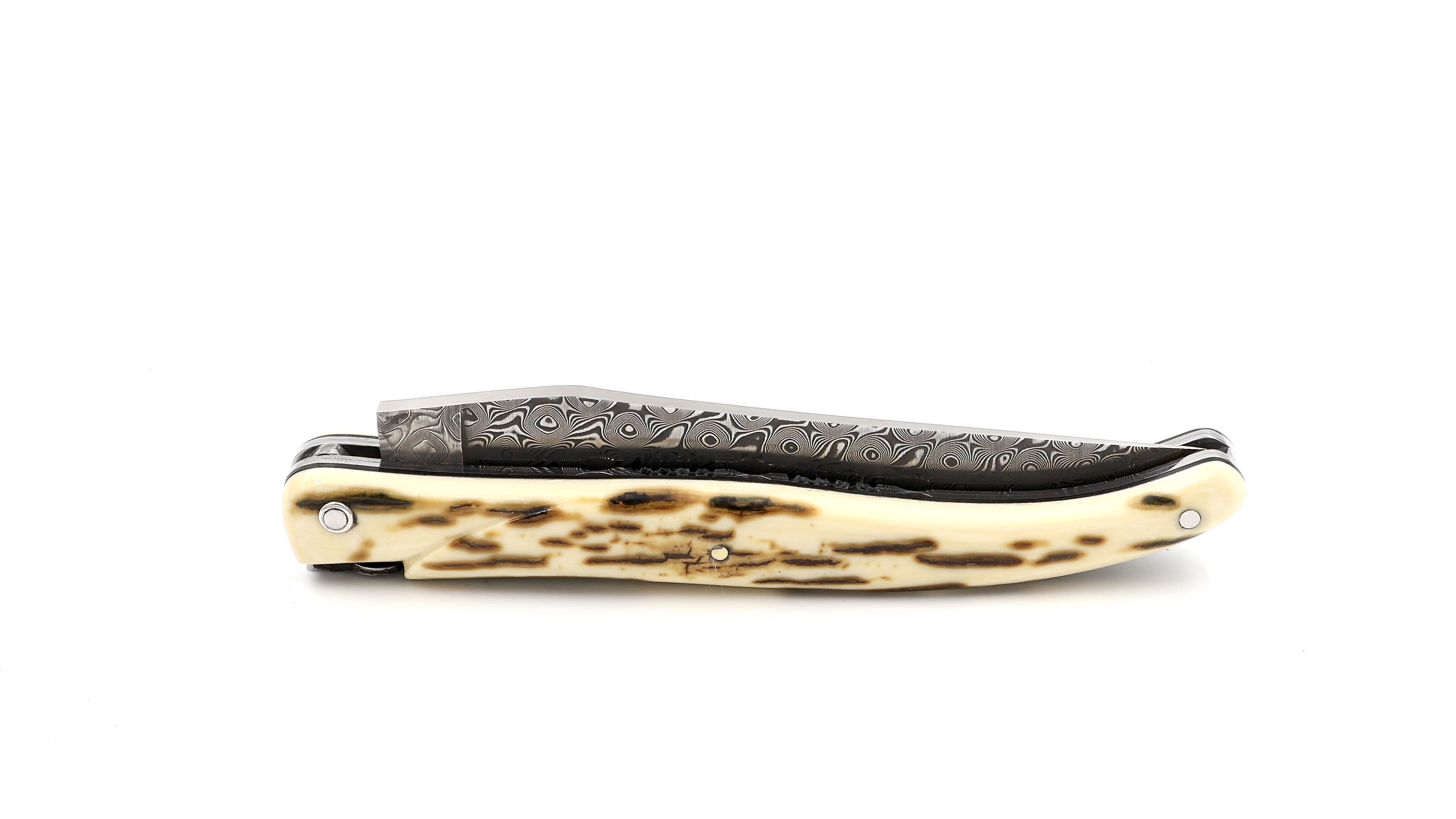 Laguiole en Aubrac DSC® Rosendamast Mammutelfenbein Kruste massiv Doppelplatinen 12 cm