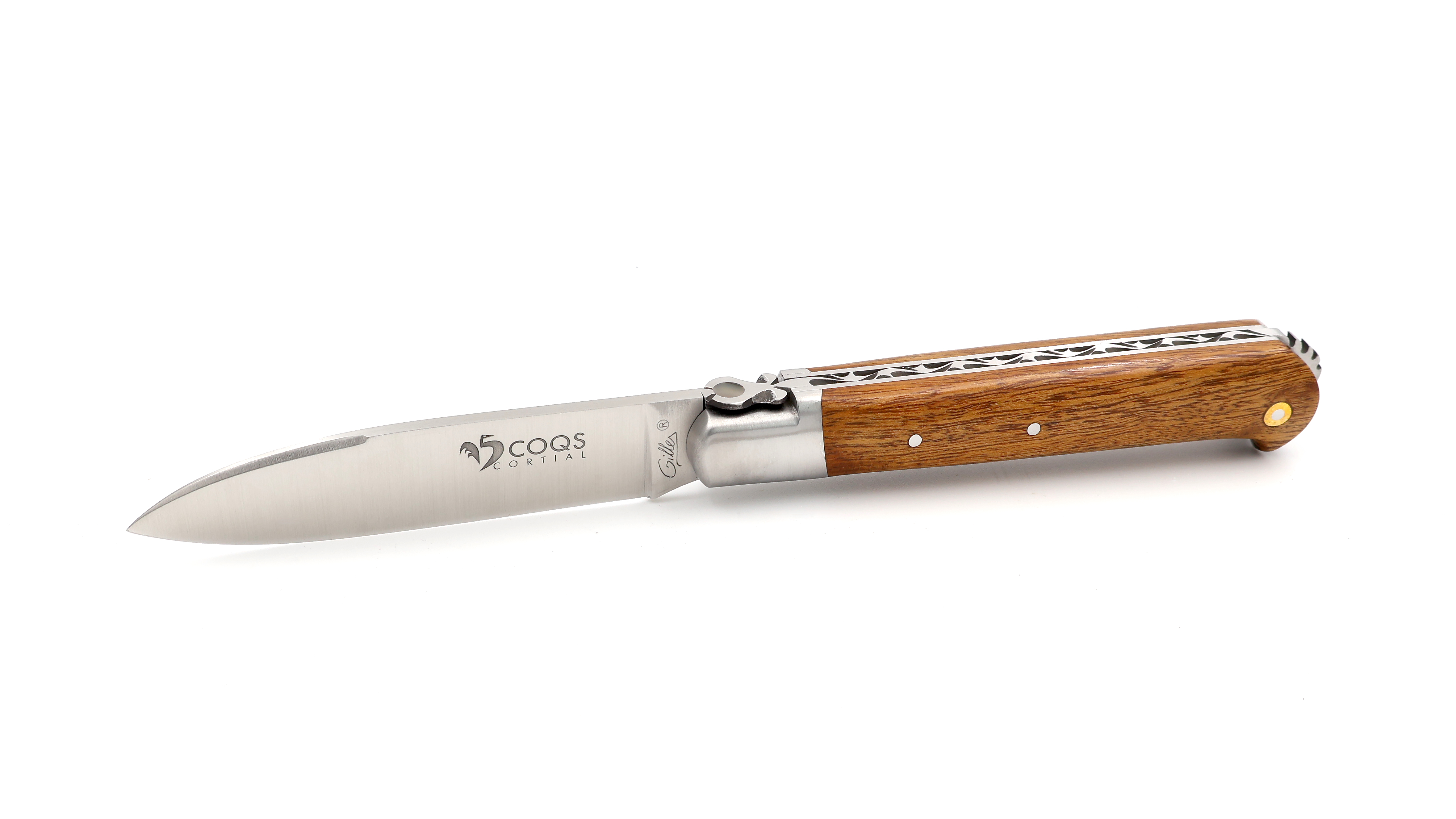 Fontenille Pataud 5 Coqs knife burl of iron wood