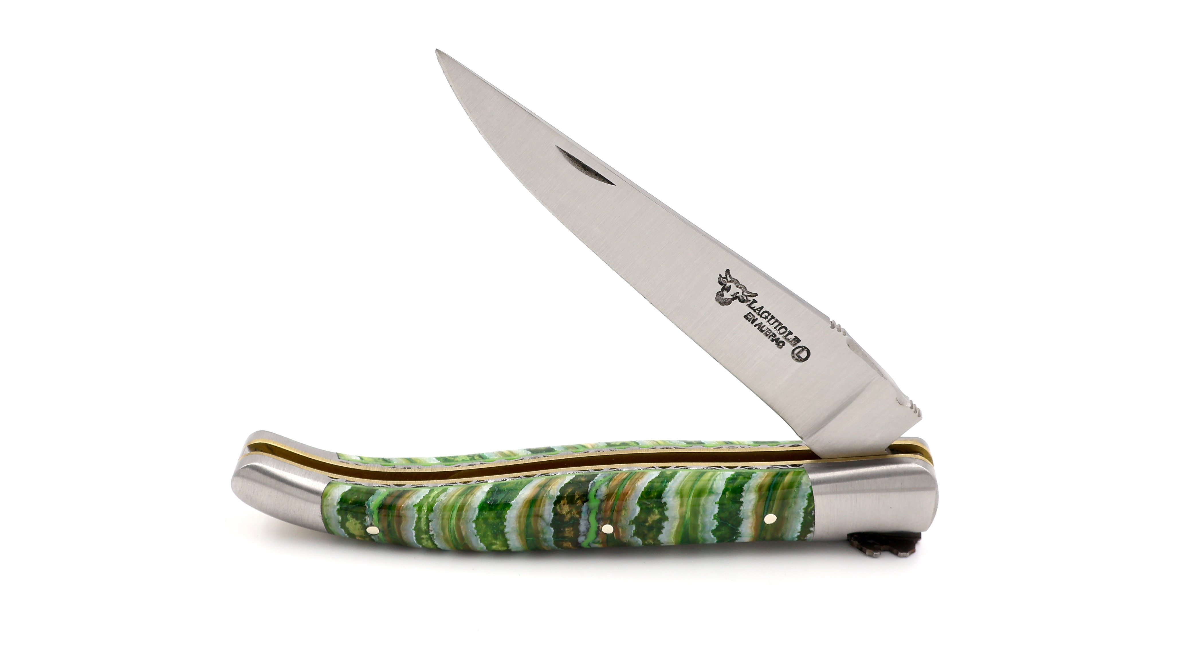 Meisterstück Laguiole en Aubrac Gecko Mammut-Backenzahn grün 12 cm