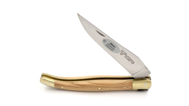 Laguiole en Aubrac Olive Messingbacken matt 12 cm 