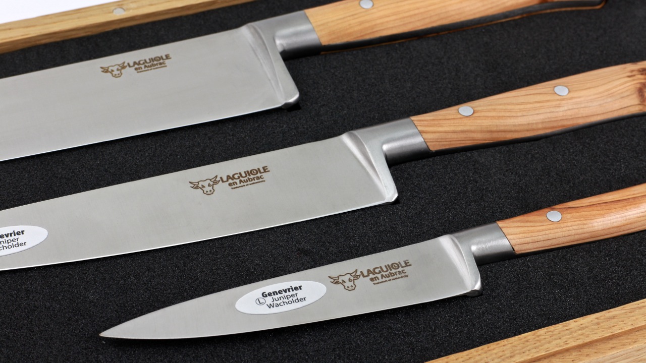 Laguiole en Aubrac Wacholder  Kochmesserset  3-teilig
