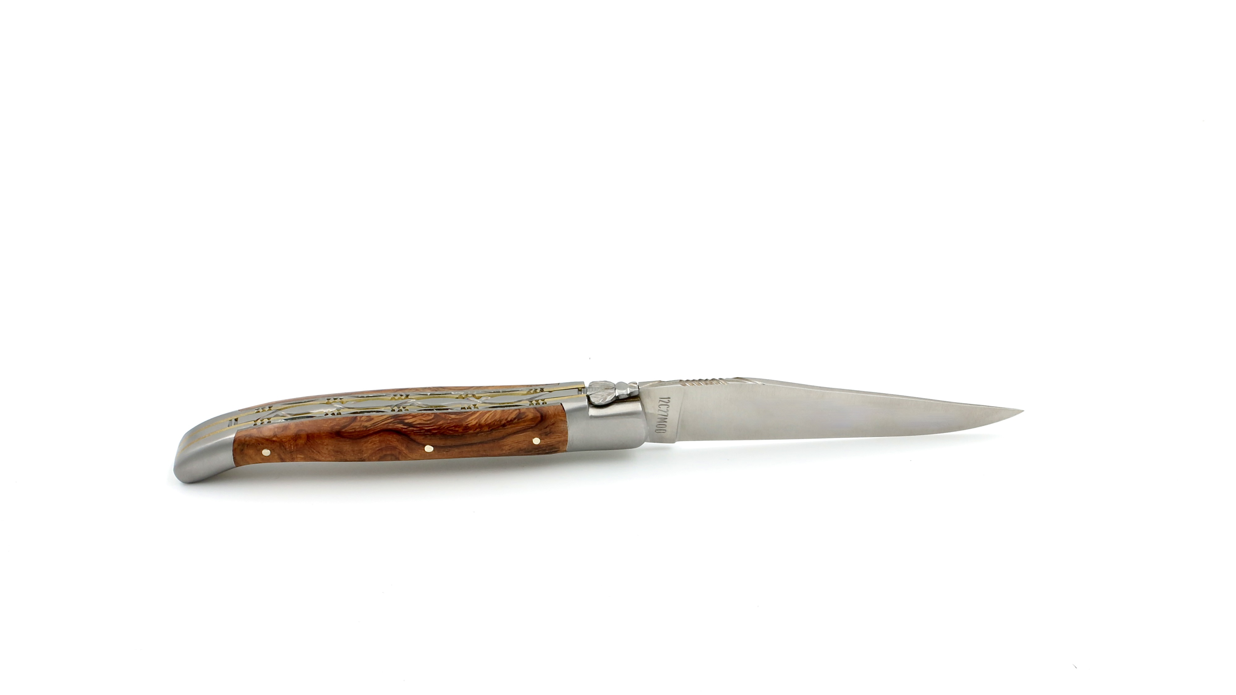 Laguiole en Aubrac doubleplate knife Ironwood brass 12 cm Laguiole en Aubrac doubleplate knife Ironwood brass 12 cm