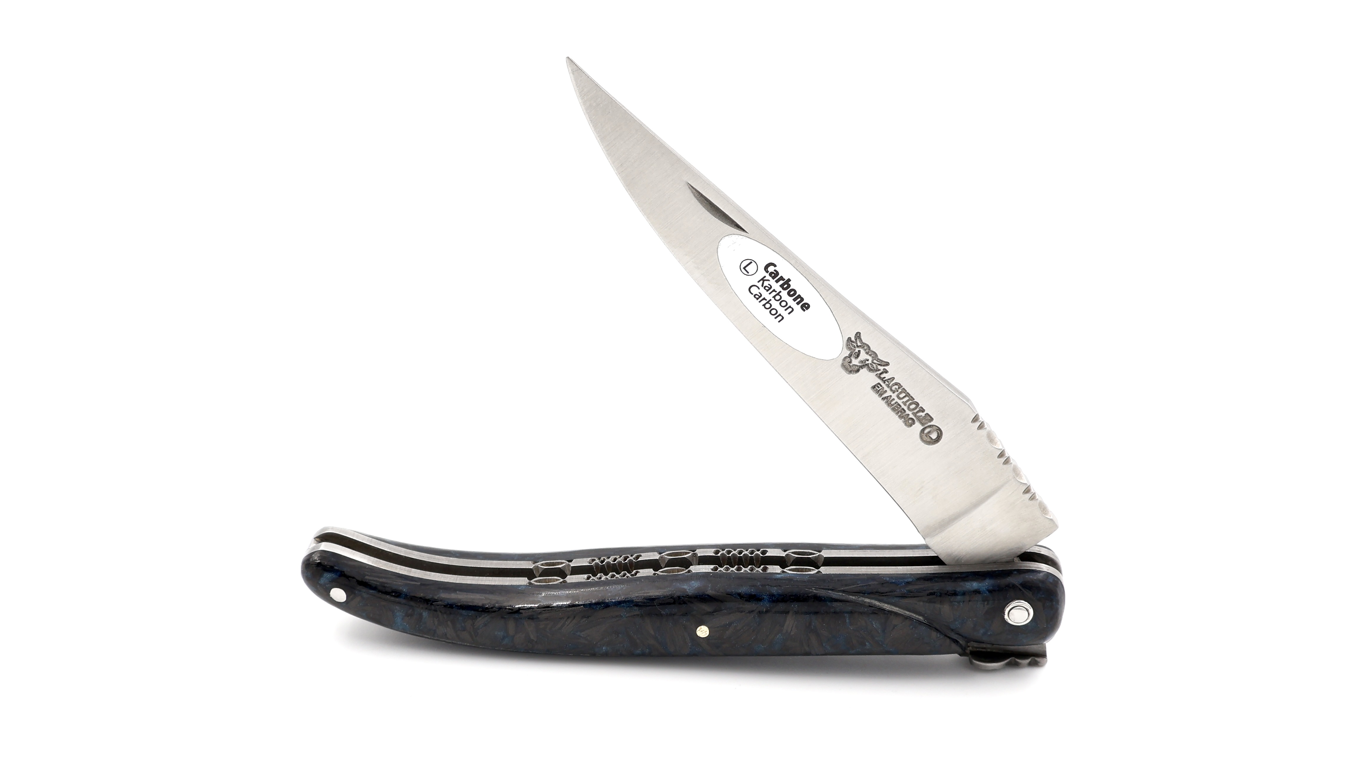 Laguiole en Aubrac Fat Carbon massiv Doppelplatine 12 cm