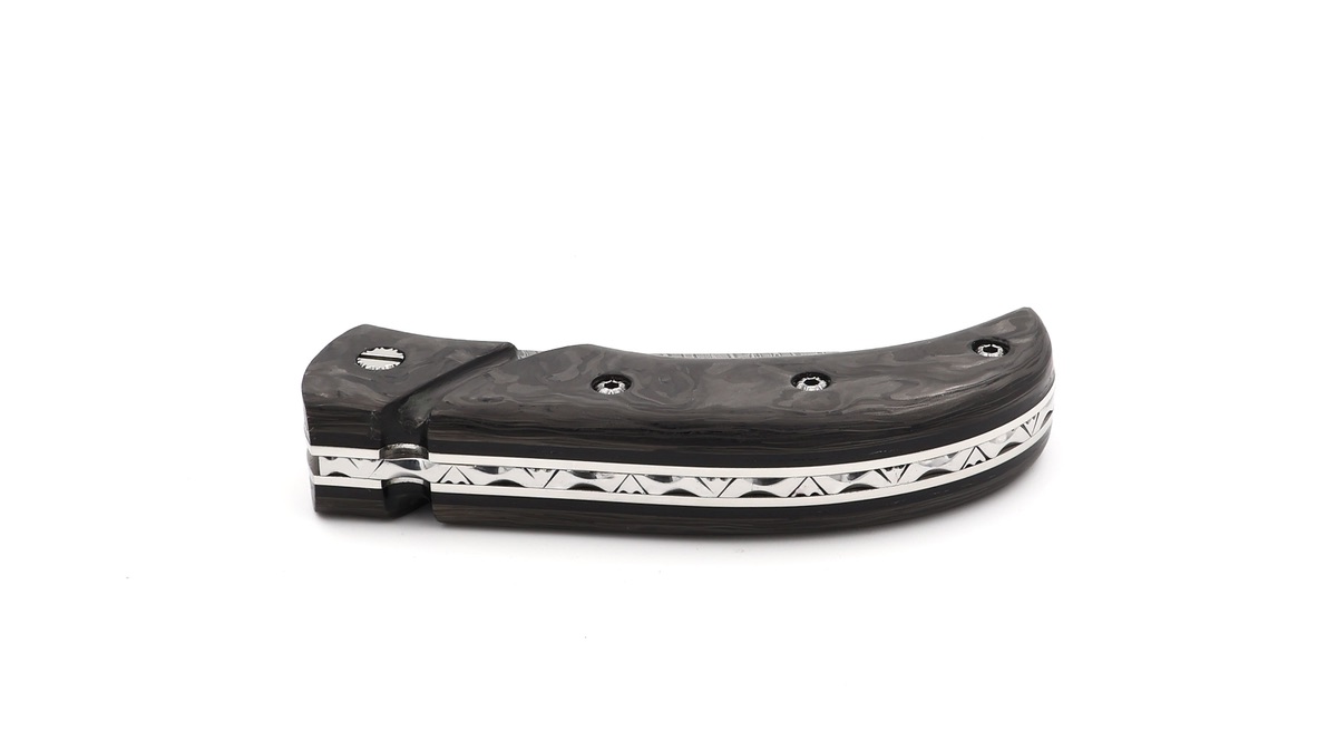 Coutellerie du Lotus CUSTOM Carbonfiber twisted Damast 