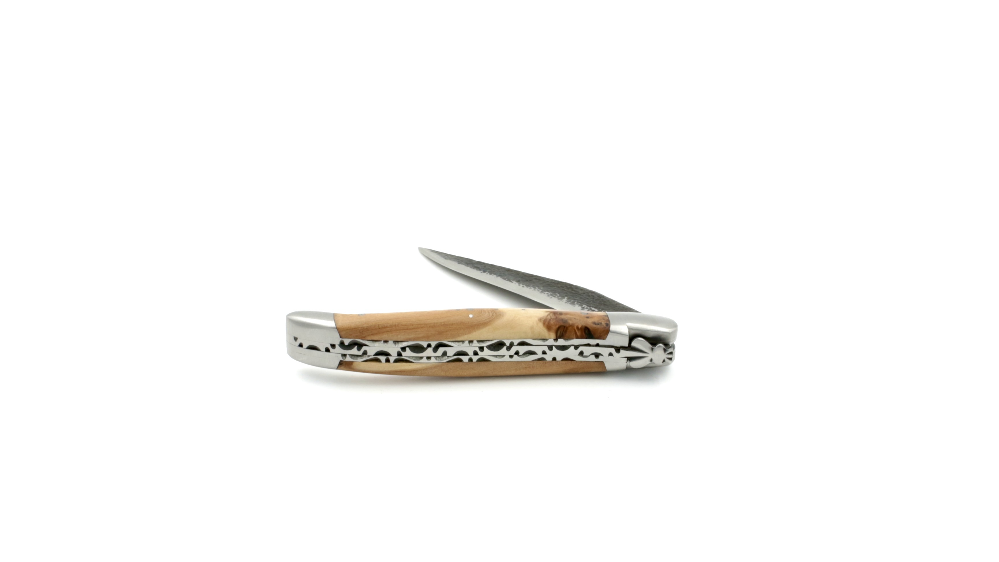 Honoré Durand Laguiole knife Prestige doubleplates Brut de Forge Juniper 12 cm