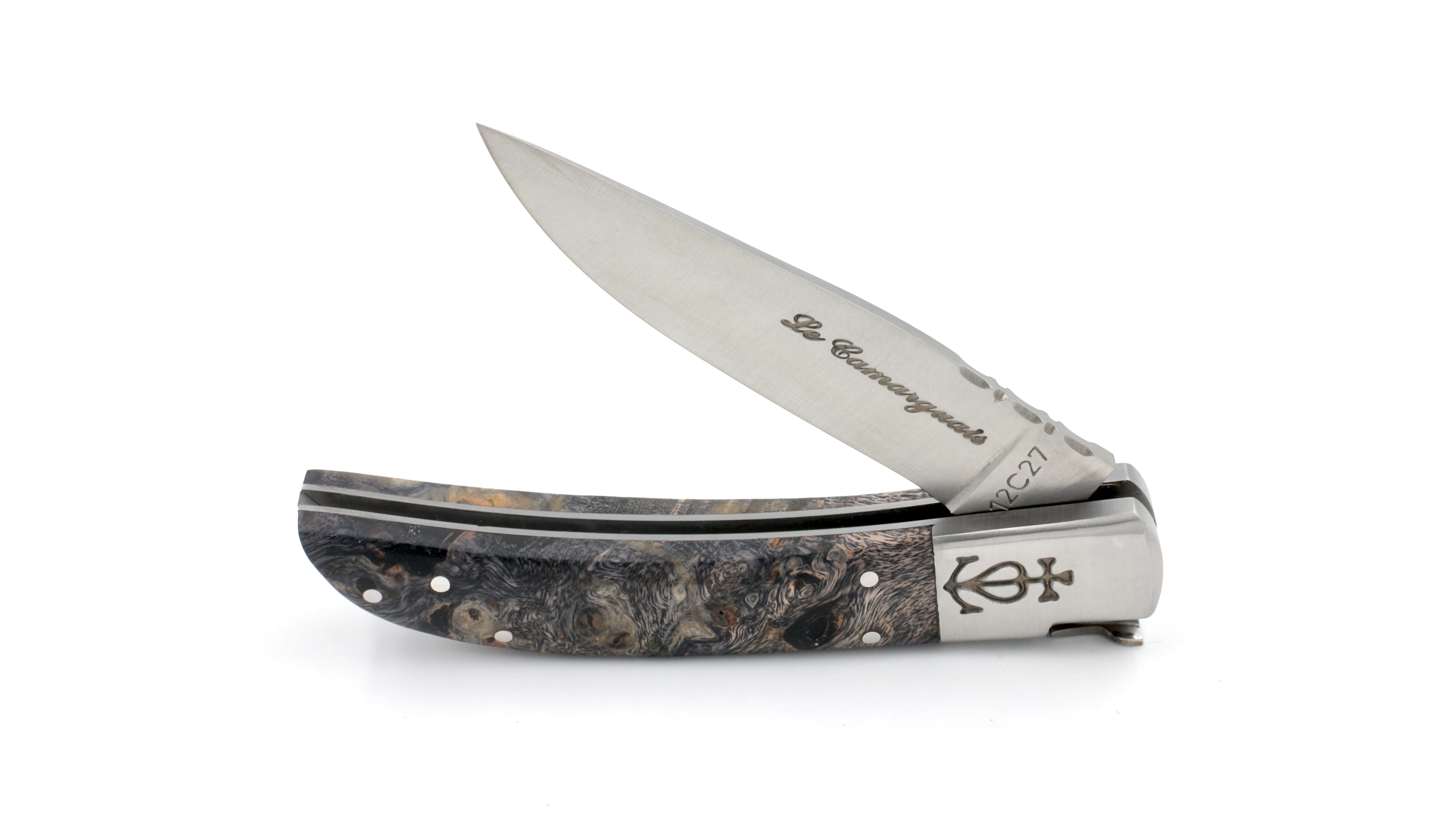 Le Camarguais knife poplar burlwood 12 cm