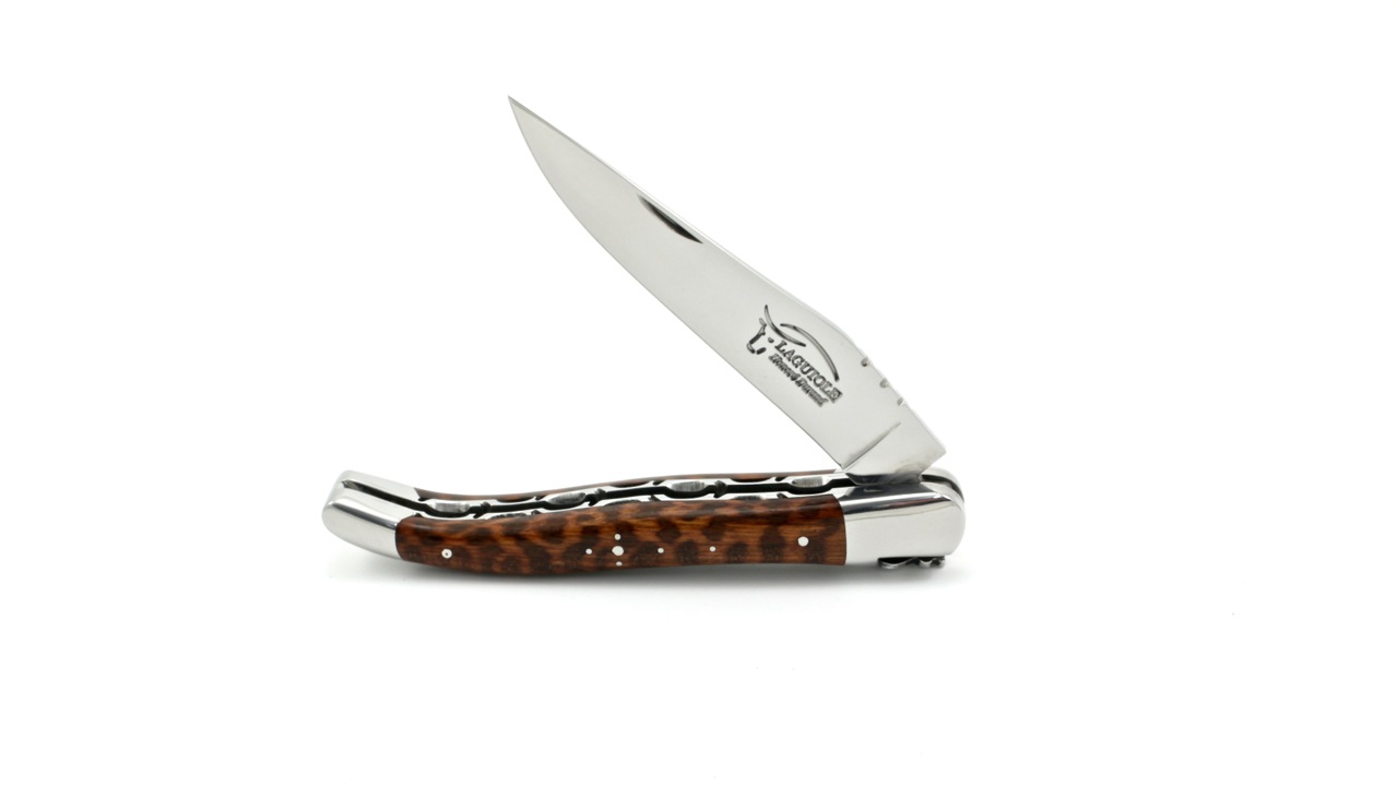 Honoré Durand Laguiole knife Prestige doubleplates Snakewood 14C28 12 cm