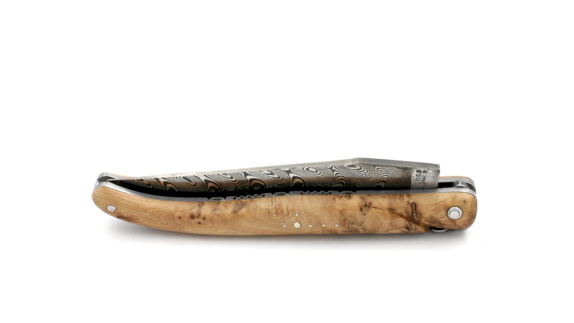 D6A02EFF-5EF2-4AAC-8F31-2FEFE22F6FBA_1_105_c Laguiole en Aubrac  DSC® Carbon Damast Wacholder matt massiv Doppelplatine 12 cm