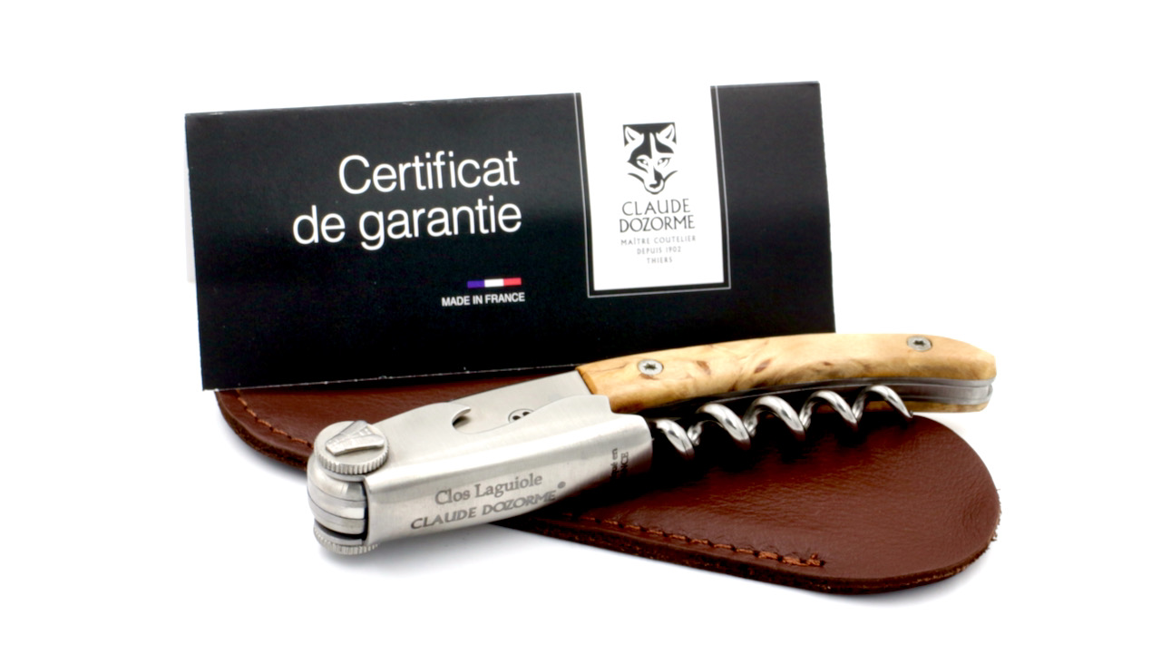 IMG_4172 Claude DOZORME CLOS Laguiole sommelier knife birchwood