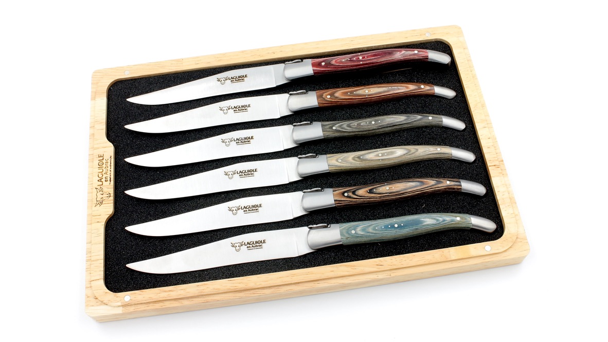 Laguiole en Aubrac Pakawood Laguiole Steakmesser Set 6-teilig 