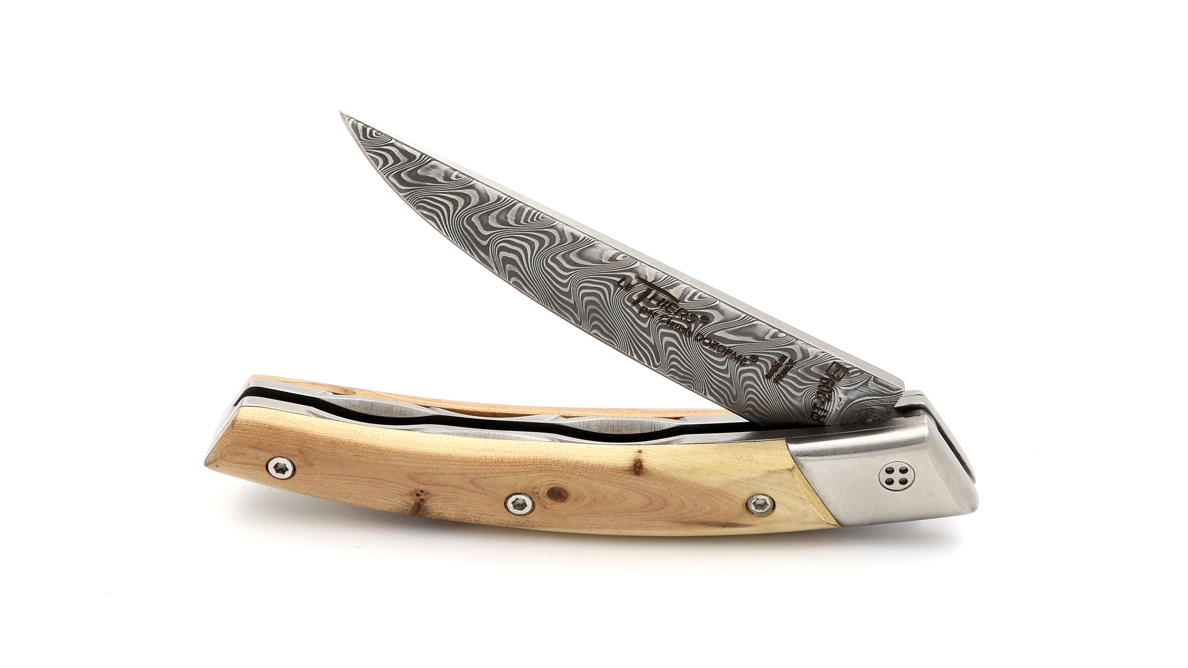 Claude DOZORME Thiers RLT juniper damascus blade