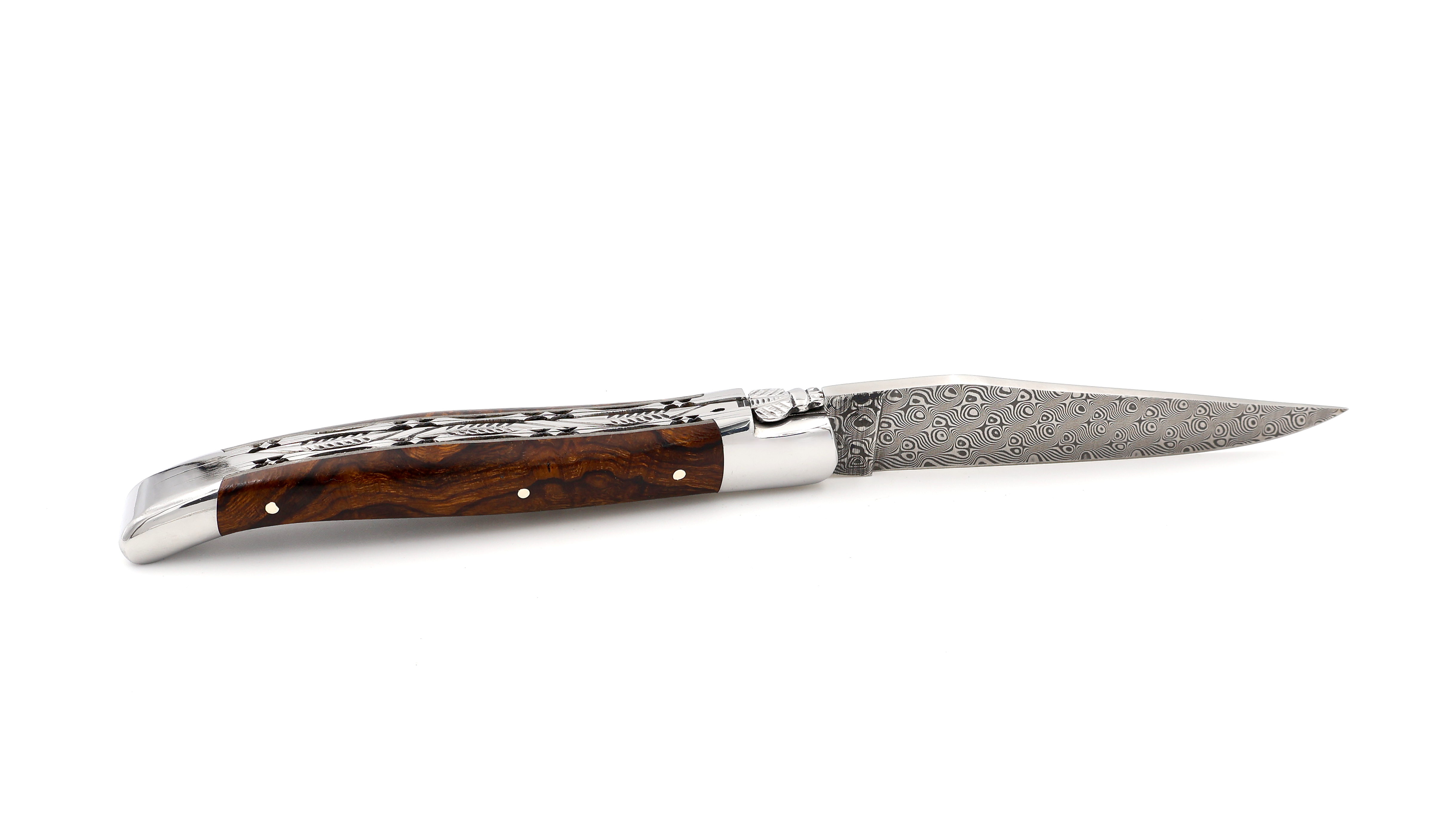 Laguiole en Aubrac DSC® damascus doubleplate knife Ironwood shiny 12 cm
