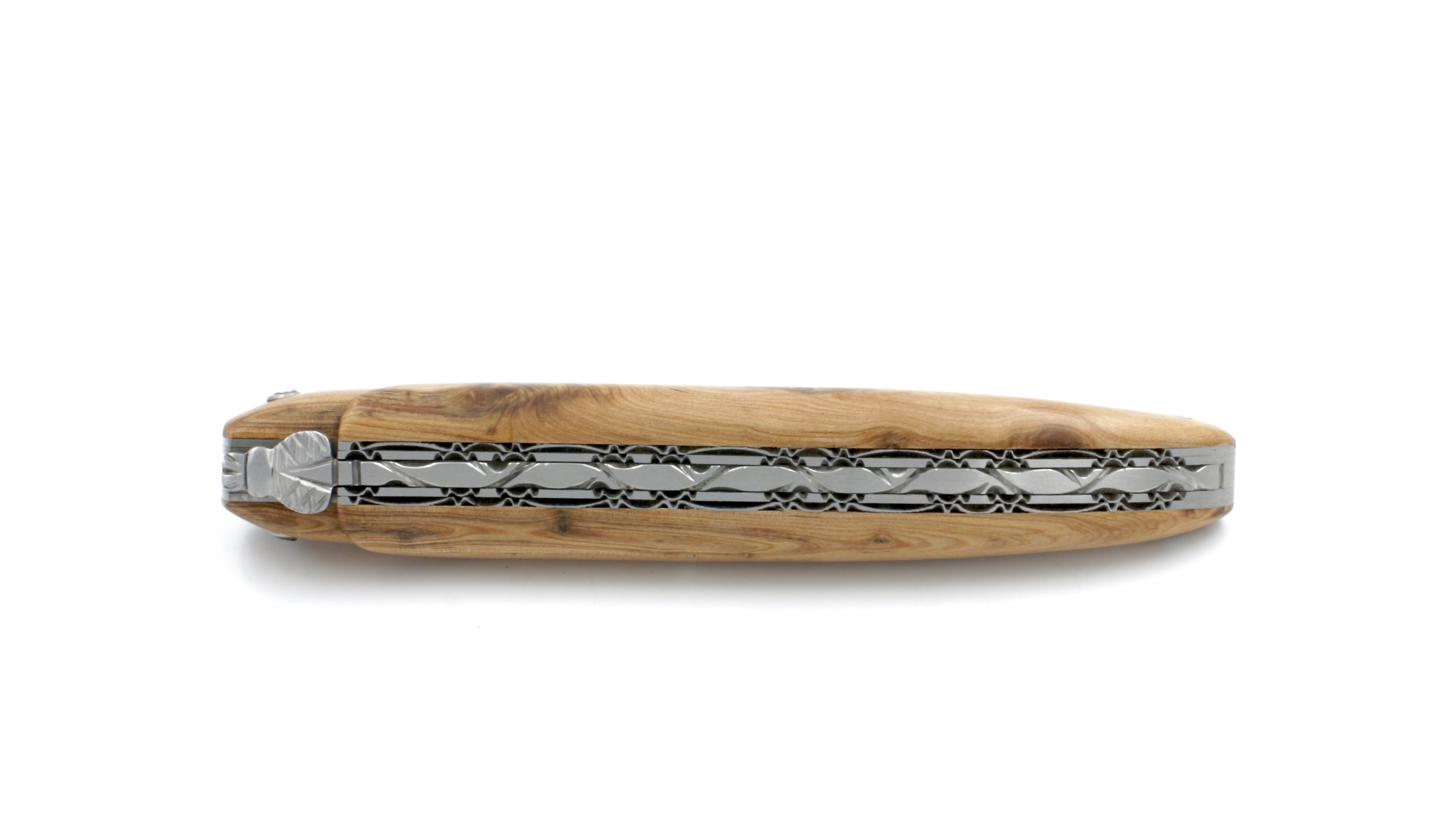 Laguiole en Aubrac double plates knife full handle Juniper wood 12 cm