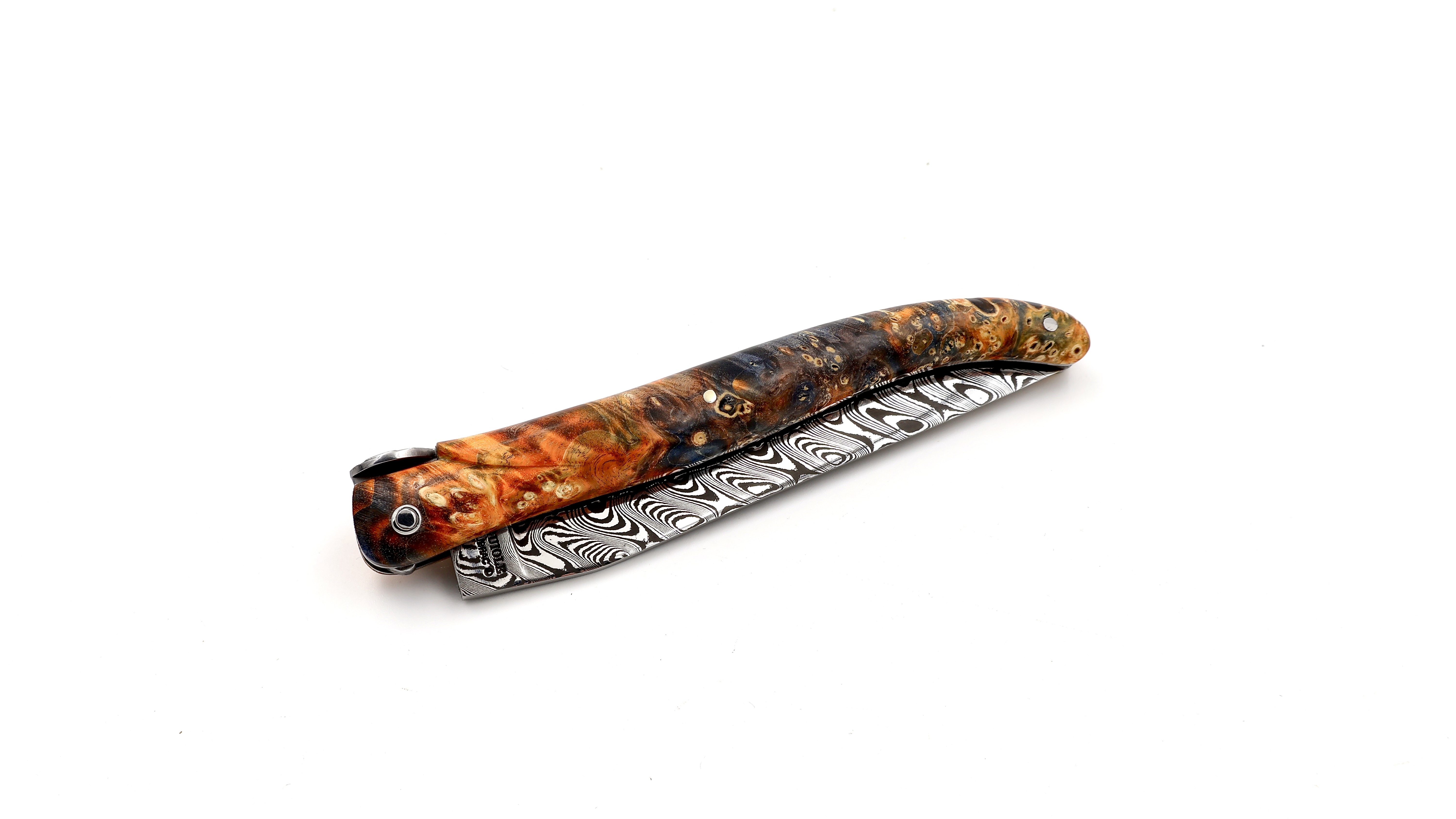 Laguiole en Aubrac Biene ERDE Holunder Wurzelholz DSC® Carbon Damastklinge 12 cm     