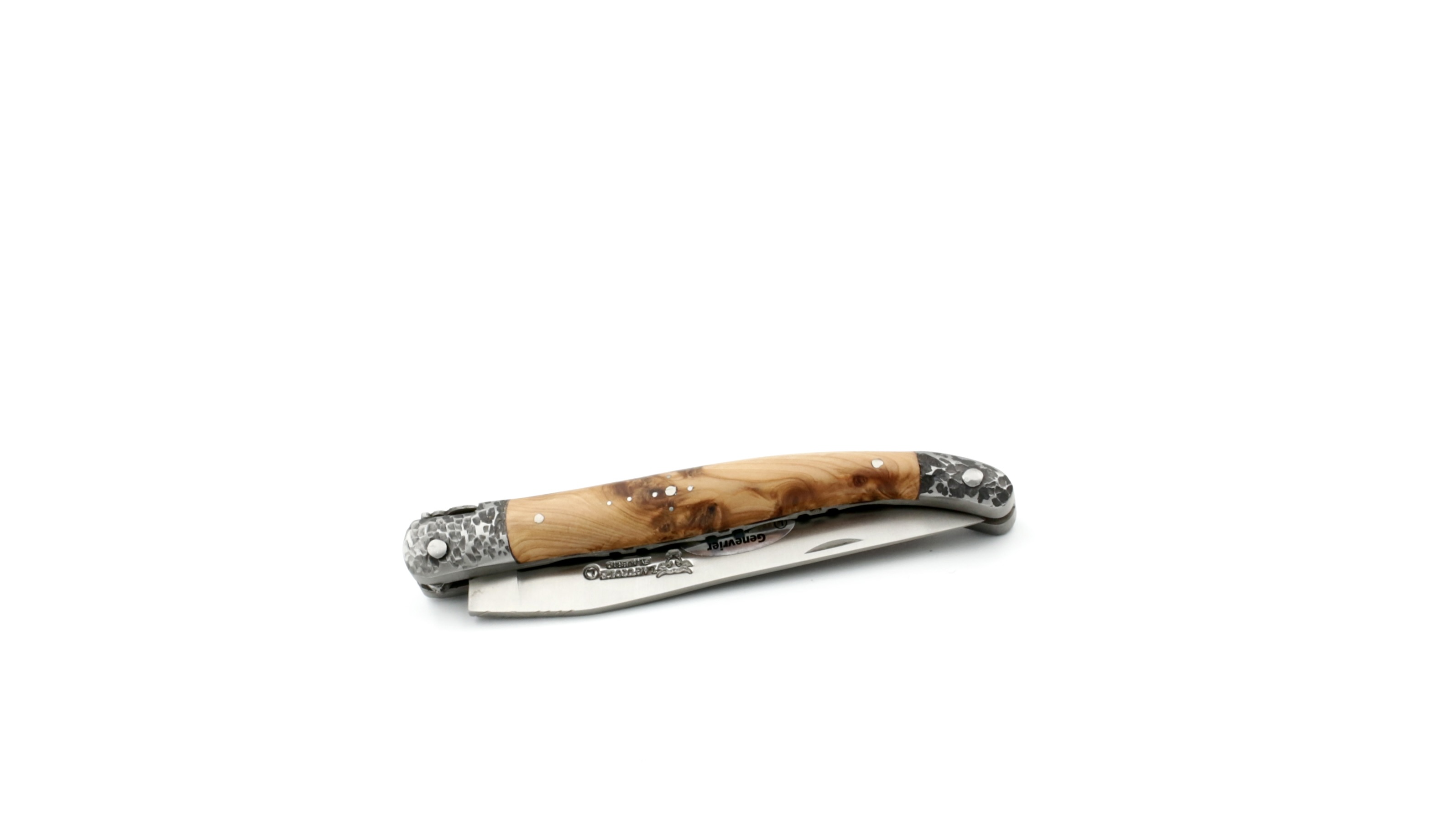Laguiole en Aubrac Wacholder handgehämmerte Backen Doppelplatine 12 cm