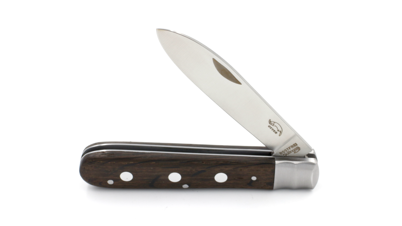 OTTER pocket knife with three rivets smoked oak 