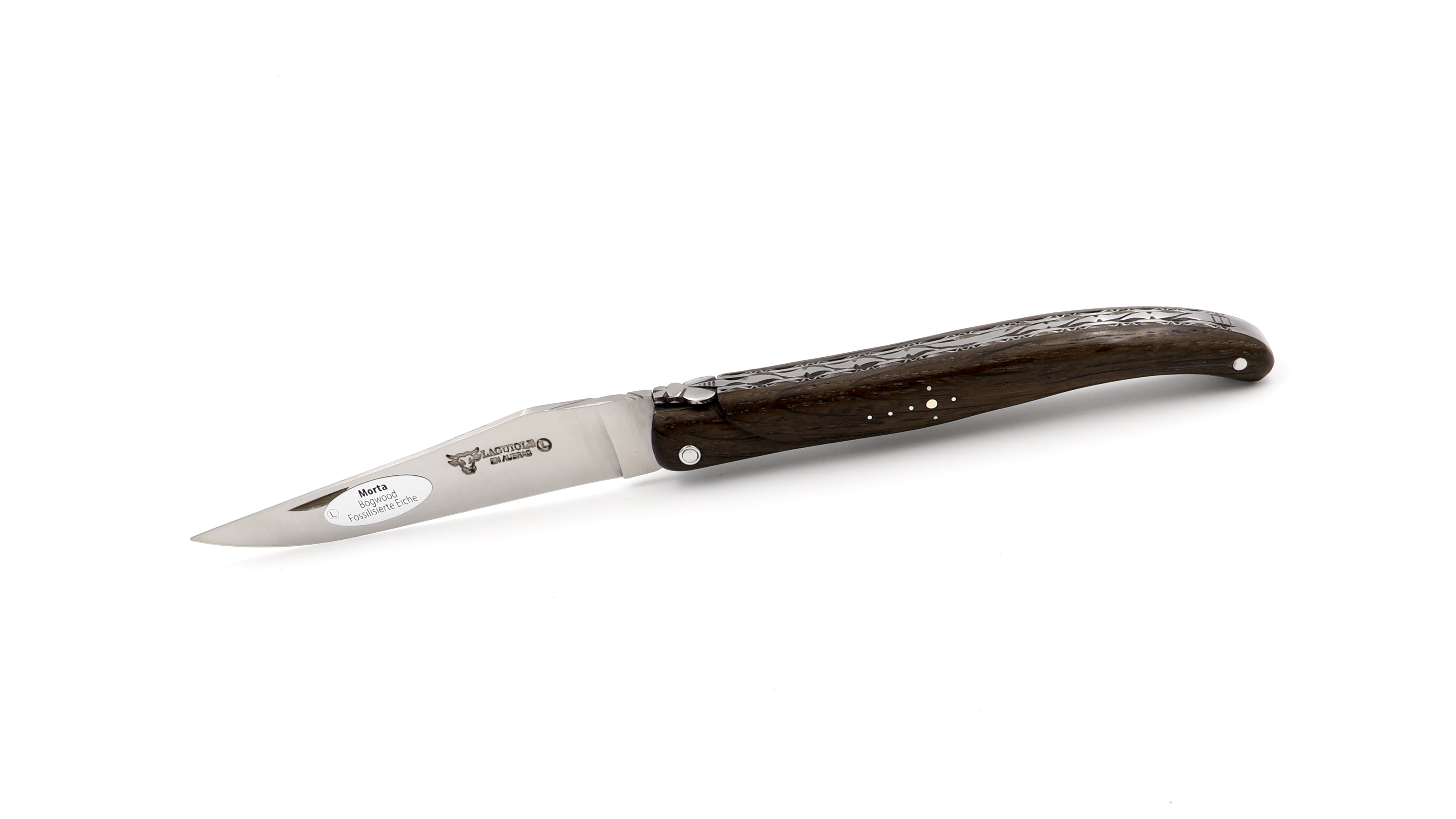 Laguiole en Aubrac Mooreiche massiver Griff Doppelplatine 12 cm