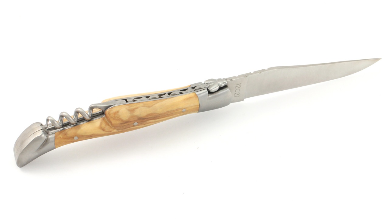 Laguiole en Aubrac Olive mit Korkenzieher 12 cm
