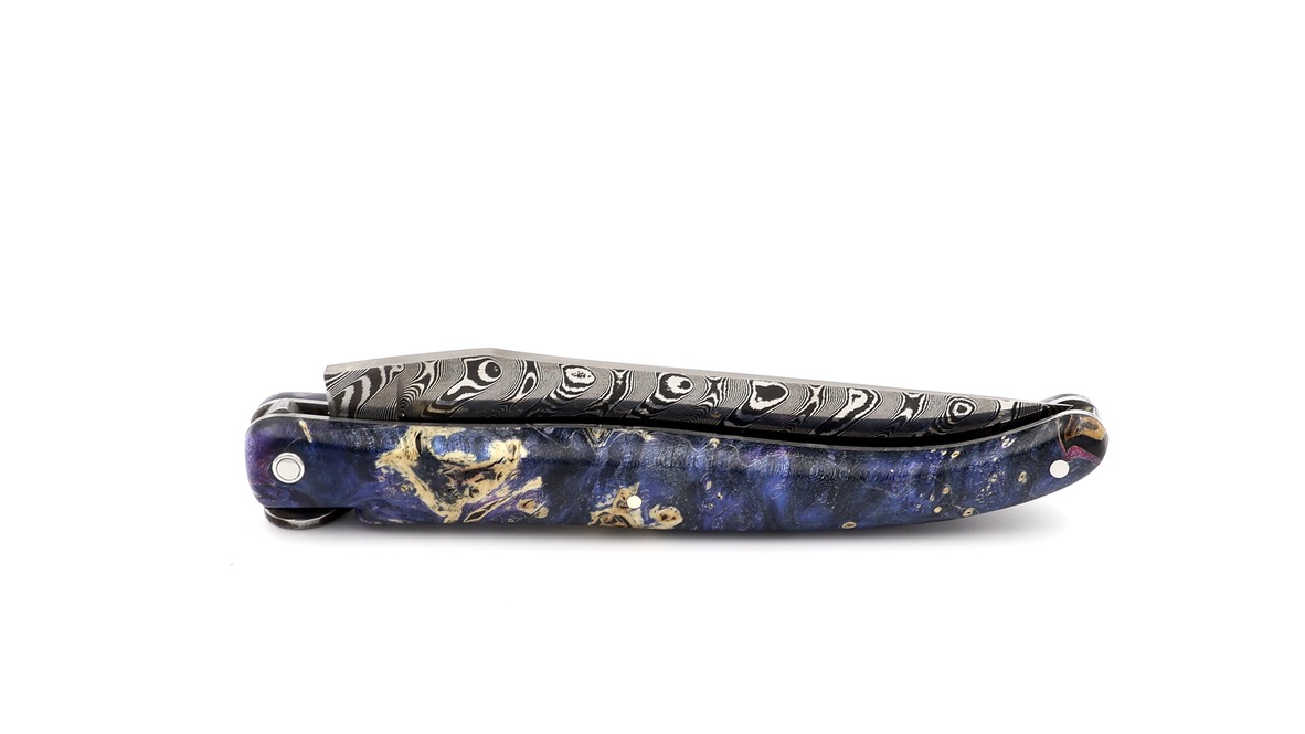 Laguiole en Aubrac Biene ERDE Holunder Wurzelholz DSC® Carbon Damastklinge 12 cm     