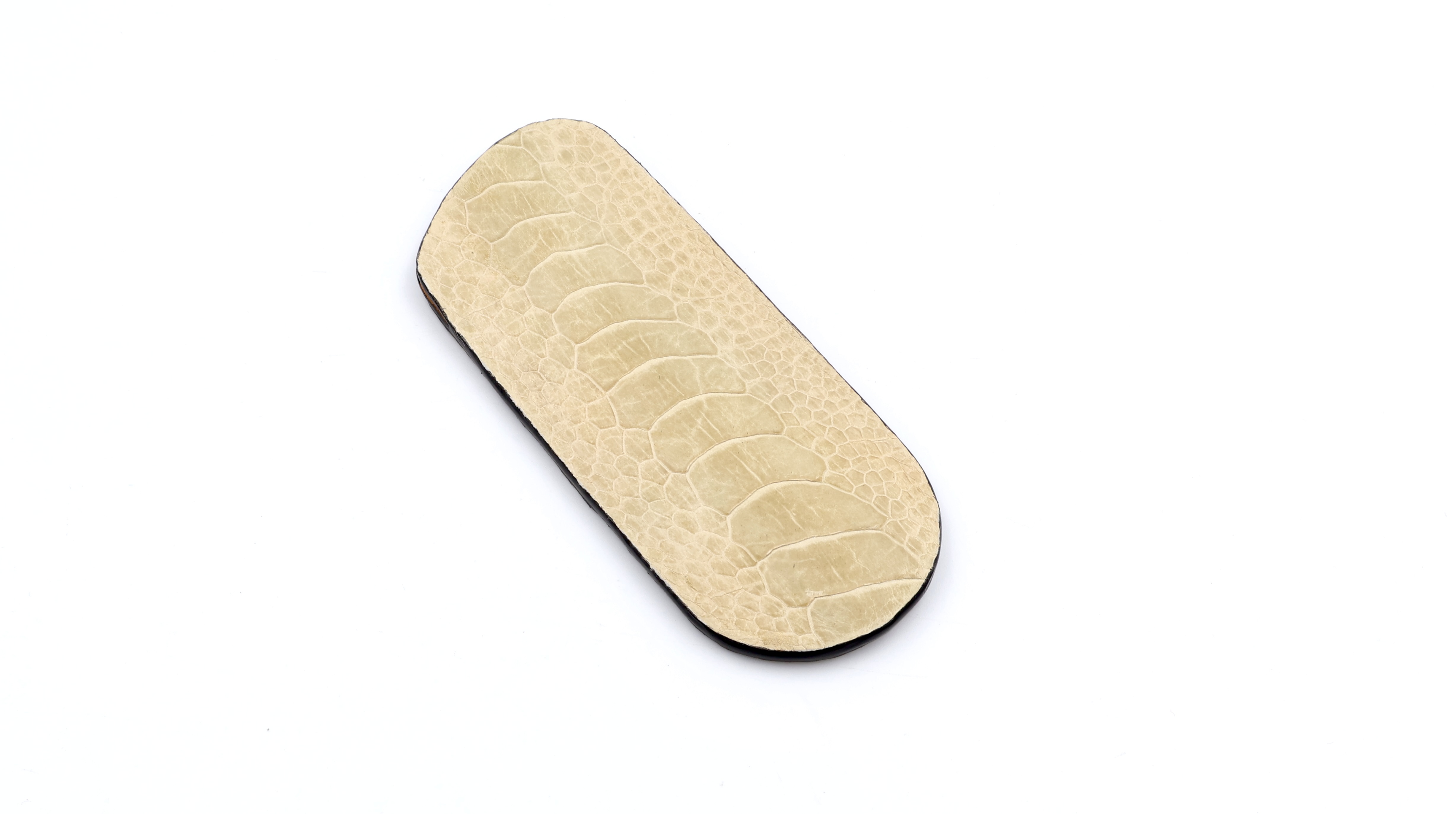 Atelier N°7 Stecketui Straussenbein Leder creme farben 14 cm     