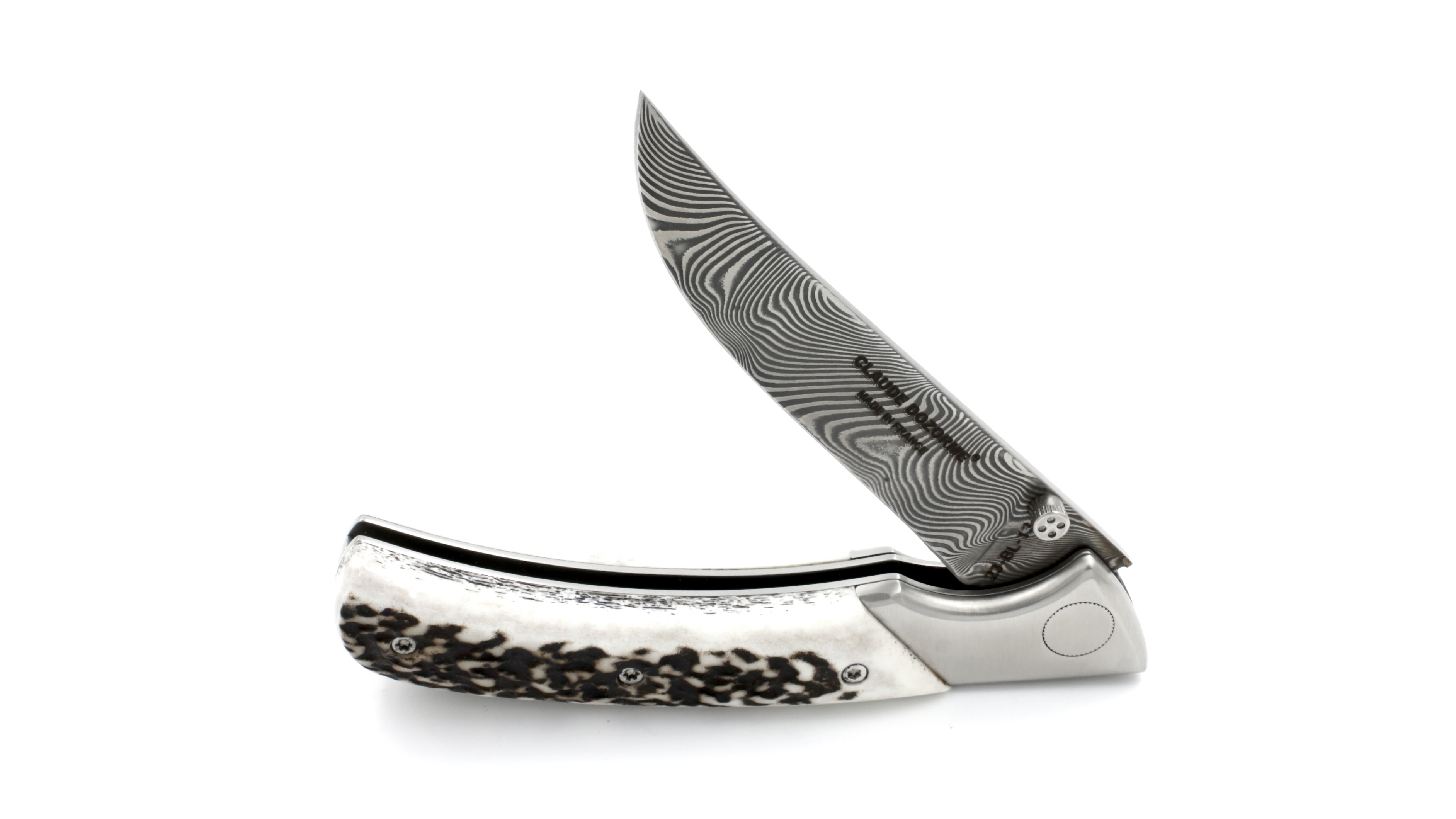 Claude DOZORME EOK Mister Blade Jagdmesser Hirschhorn Damast