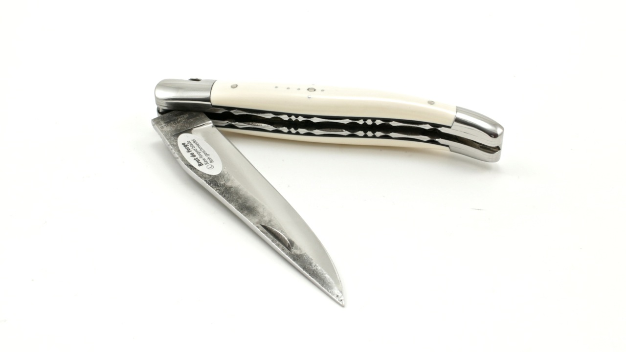 Laguiole en Aubrac Brut de Forge Mammutelfenbein Doppelplatine 12 cm