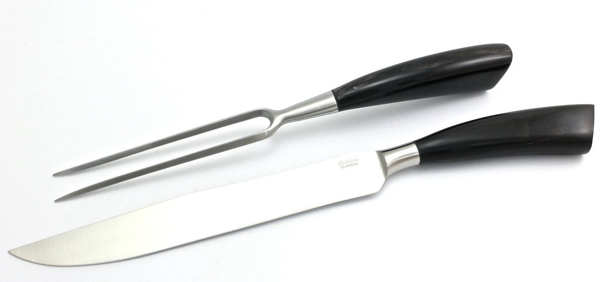 Saladini carving knife Set of two buffalo horn 