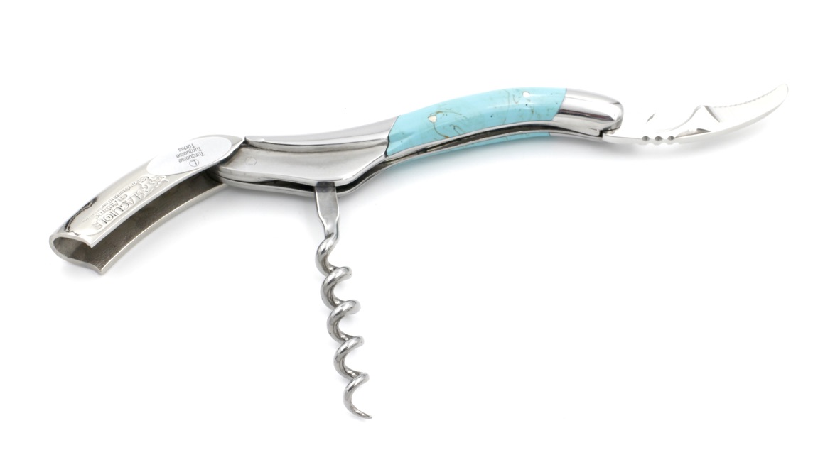 Laguiole en Aubrac Laguiole Sommelier turquoise stabilized stone shiny