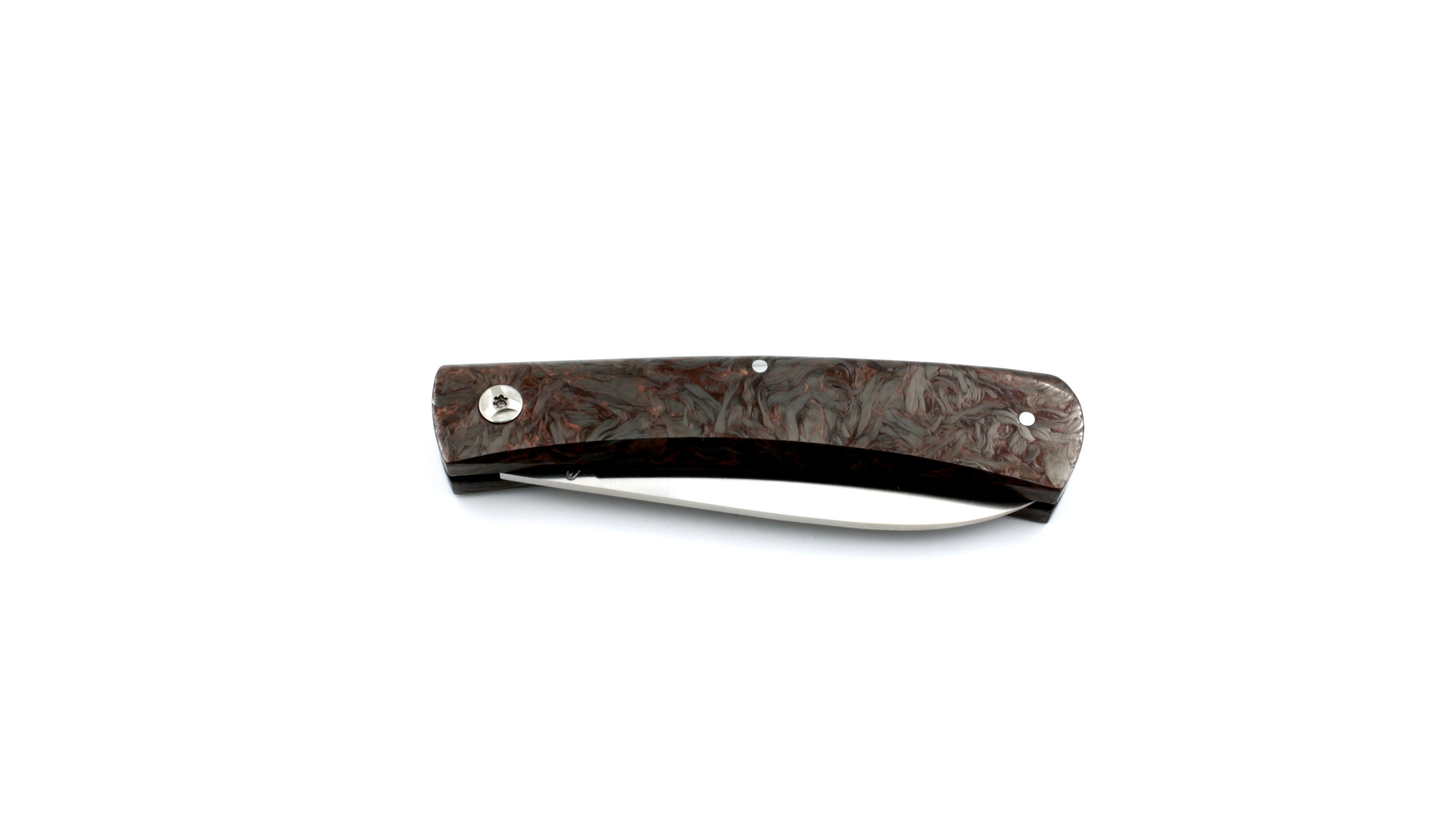 Roland LANNIER Spring Heeled Jack Taschenmesser  FATCarbon Dark Matter Kupfer