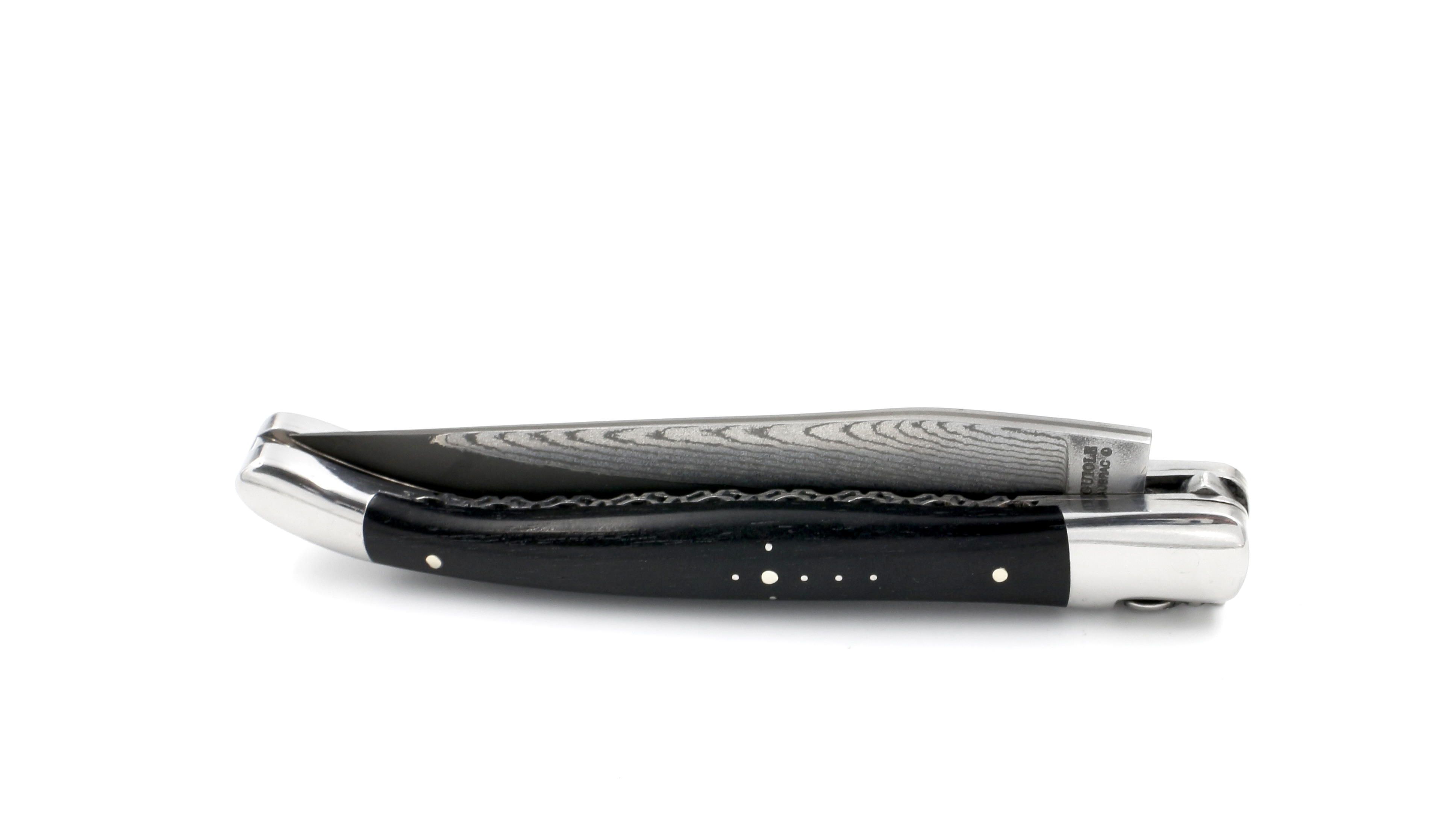 20BE125E-8CBE-4E37-B5C5-270D9D34C87B_1_201_a Laguiole en Aubrac double plate knife jap. damascus Ebony 12 cm