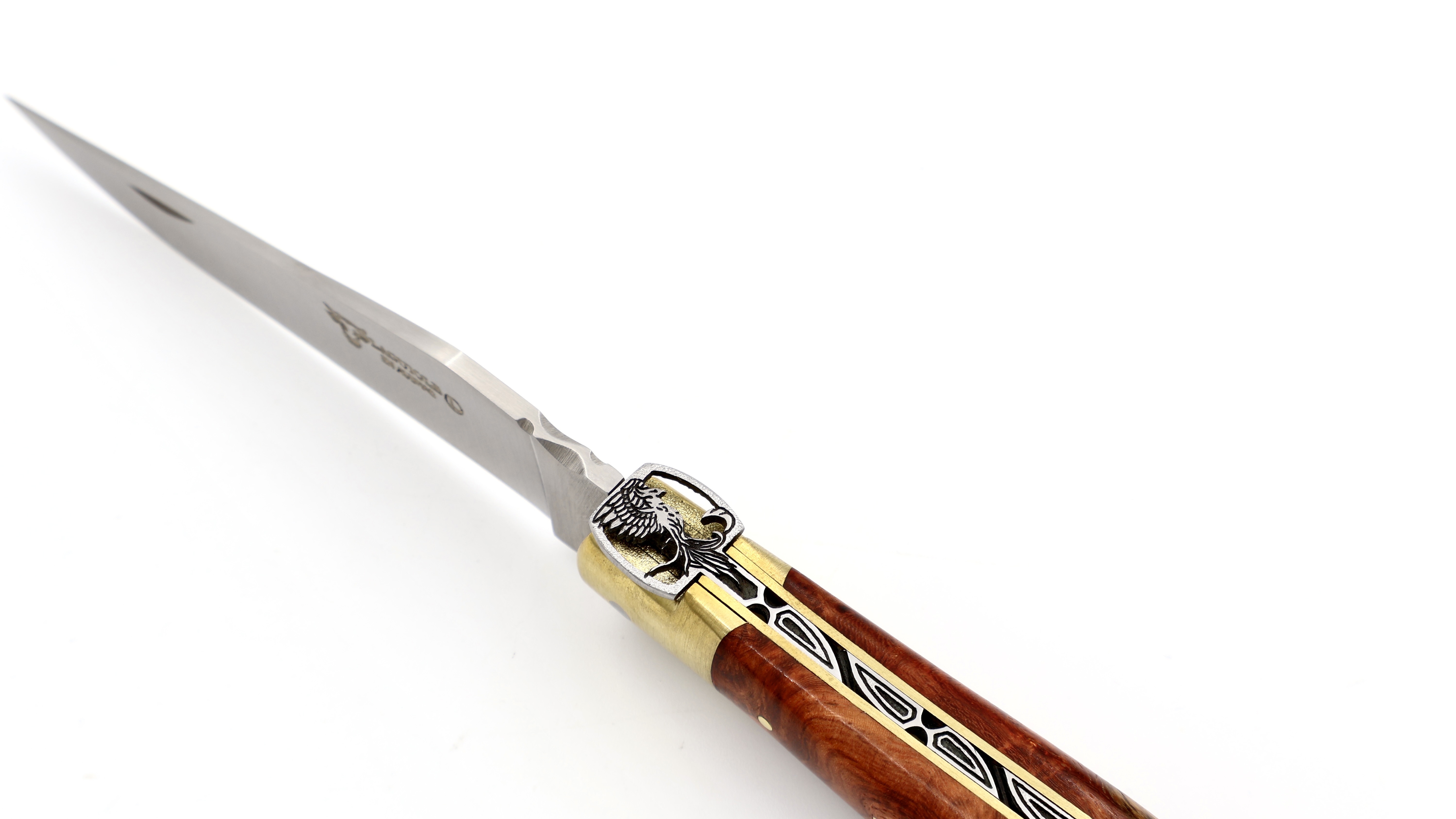 Laguiole en Aubrac Laguiole UNIQUE PIECE  amboina burlwood with PHÖNIX bee 12 cm