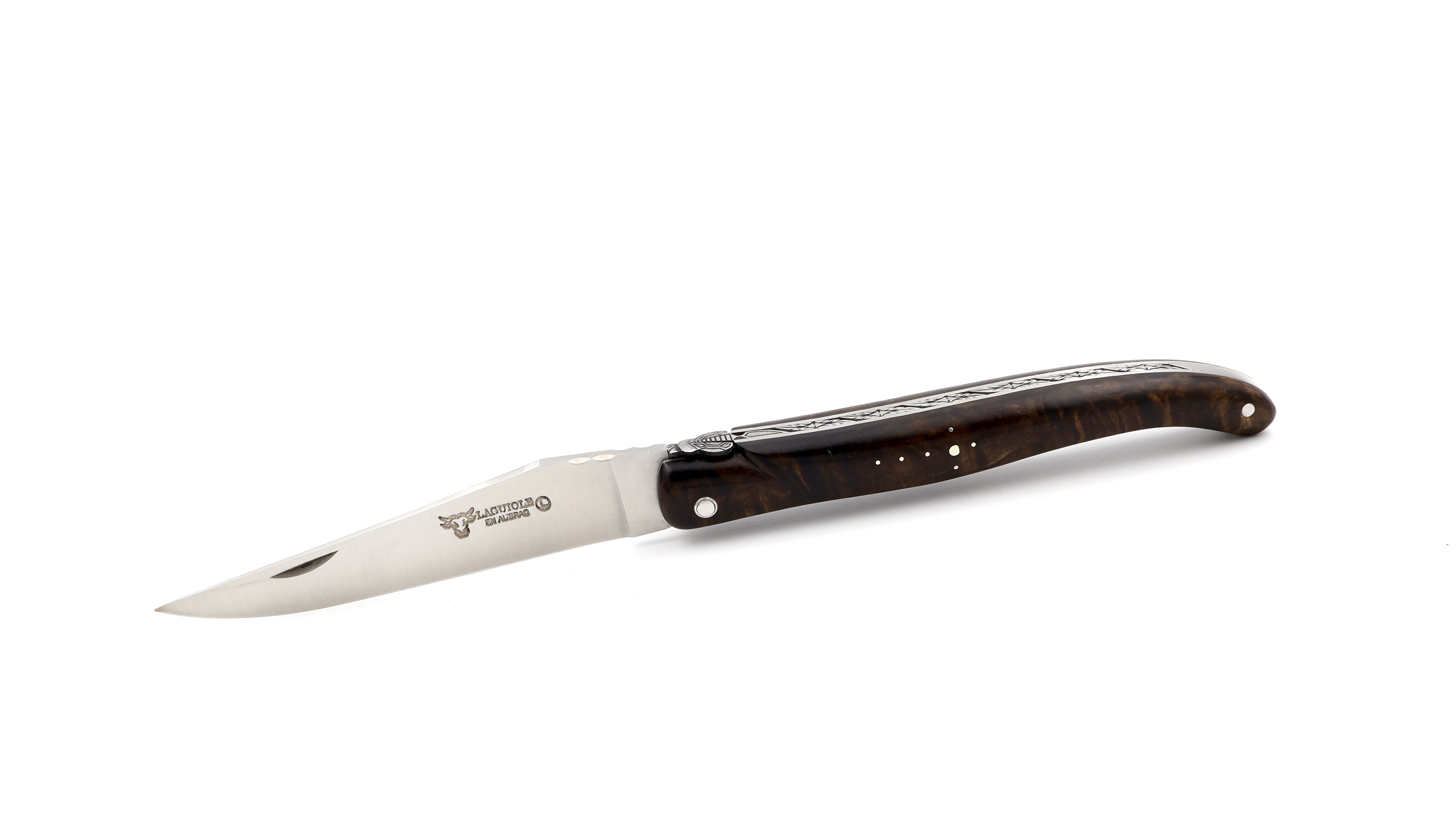 Laguiole en Aubrac Meisterstück Lorbeer Wurzelholz 12 cm   