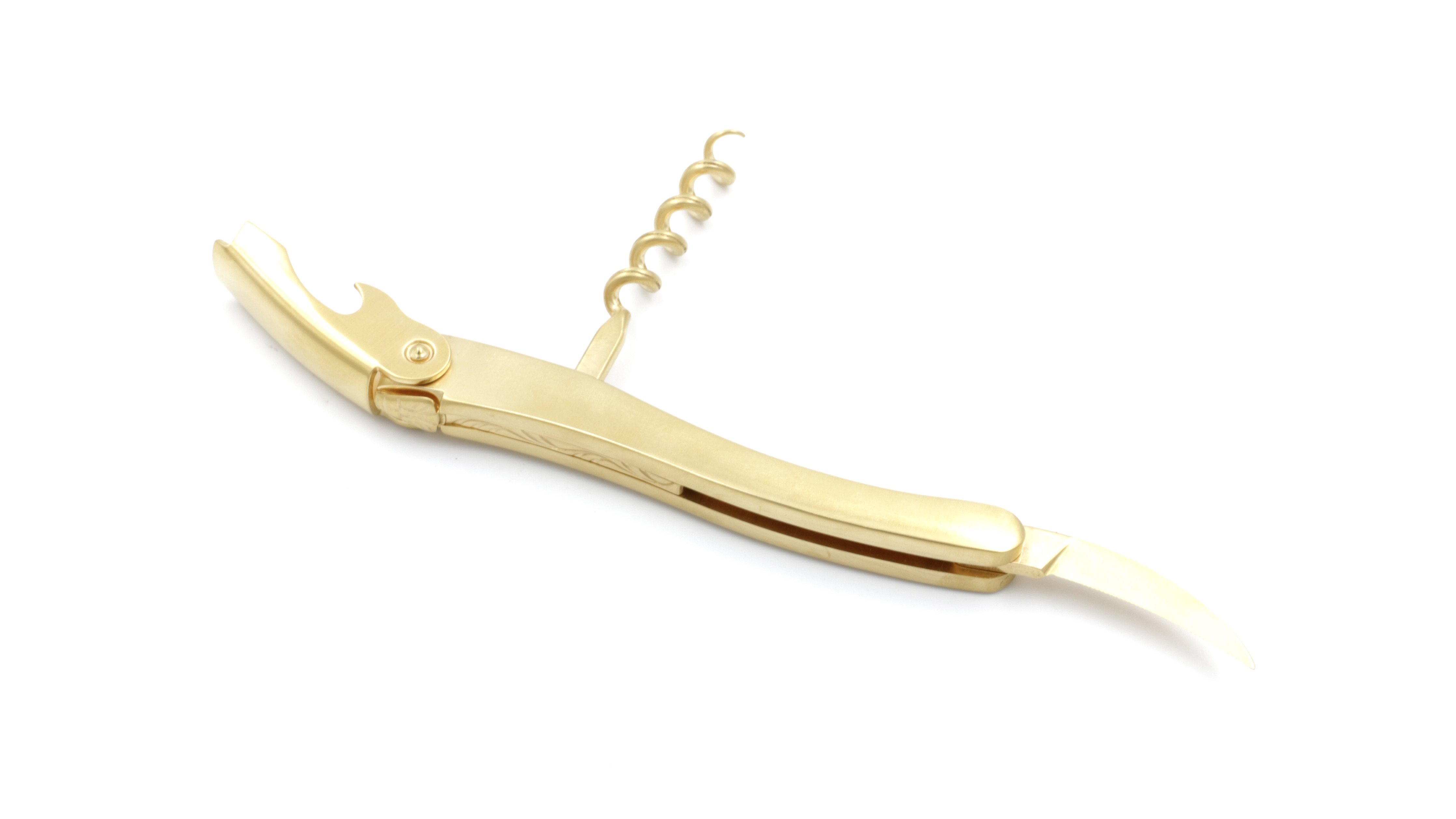 Château Laguiole wine opener CLASSIC gold plated mat