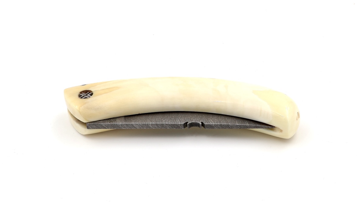 Coutellerie du Lotus Cornicciolu Wüstenwarzenschwein Elfenbein Explosions-Damast