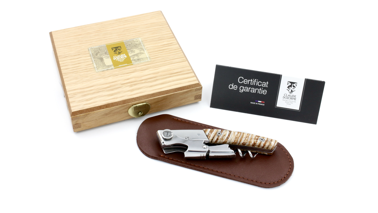 Claude DOZORME Thiers Sommeliermesser LUX Mammutbackenzahn beige