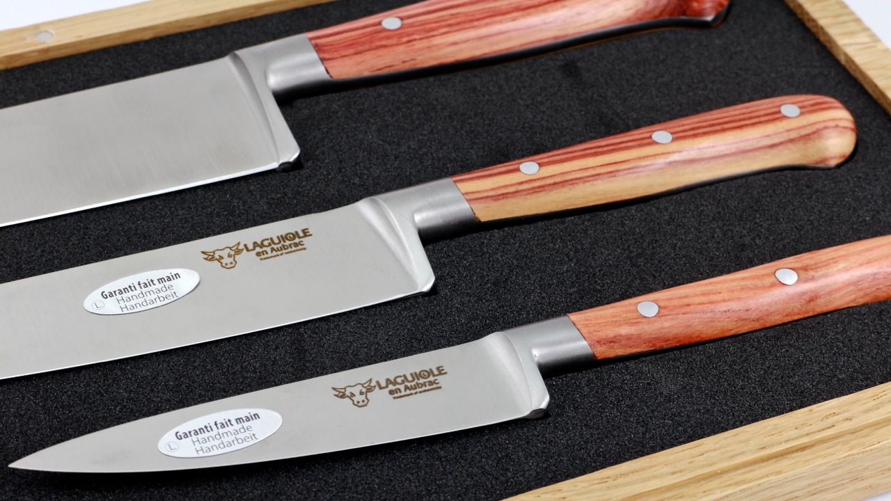 Laguiole en Aubrac Laguiole Kochmesser Rosenholz