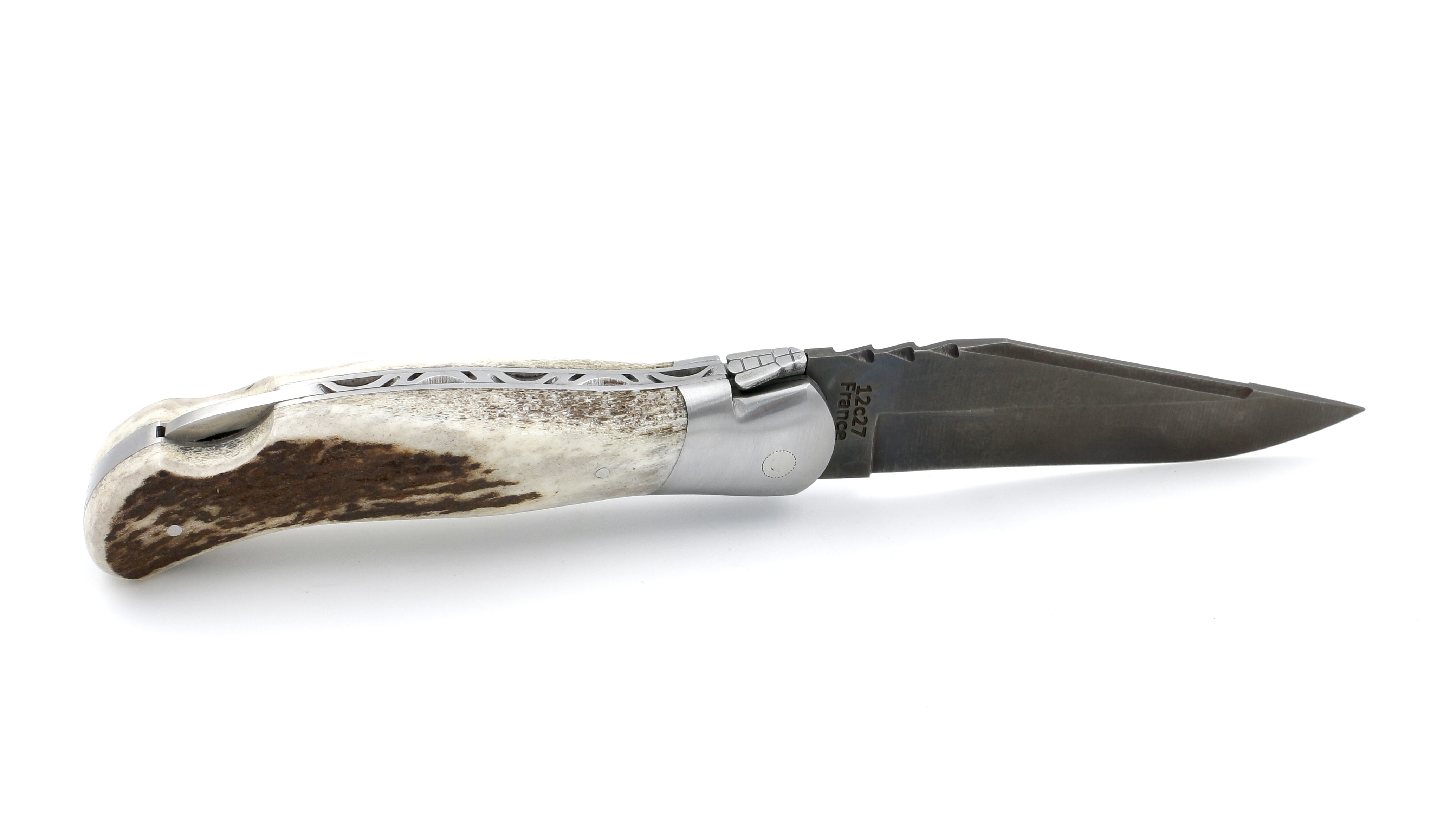 ARBALETE G. David  Laguiole hunting knife NATURE antique staghorn