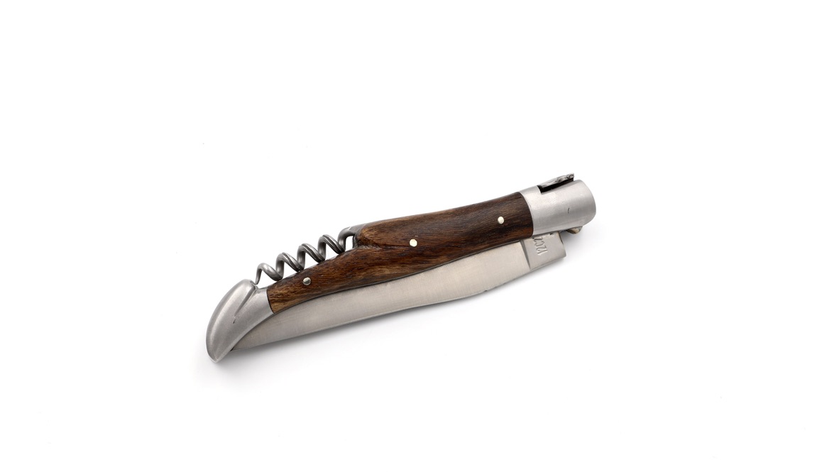 Laguiole en Aubrac doubleplate knife with corkscrew Grapevine 12 cm