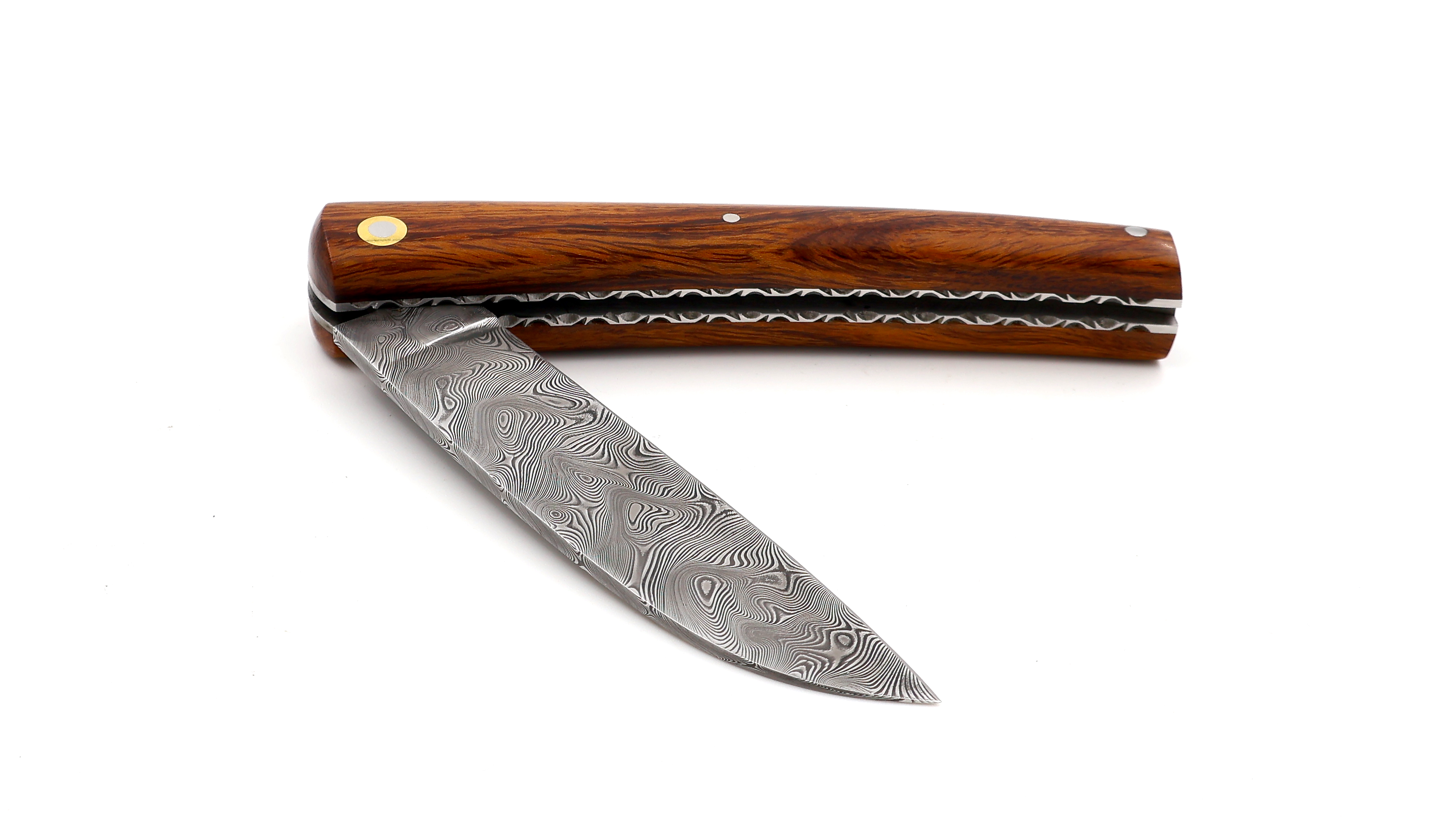 Liadou du Vallon® PETIT iron wood burl chiseled plates damascus 10,5 cm