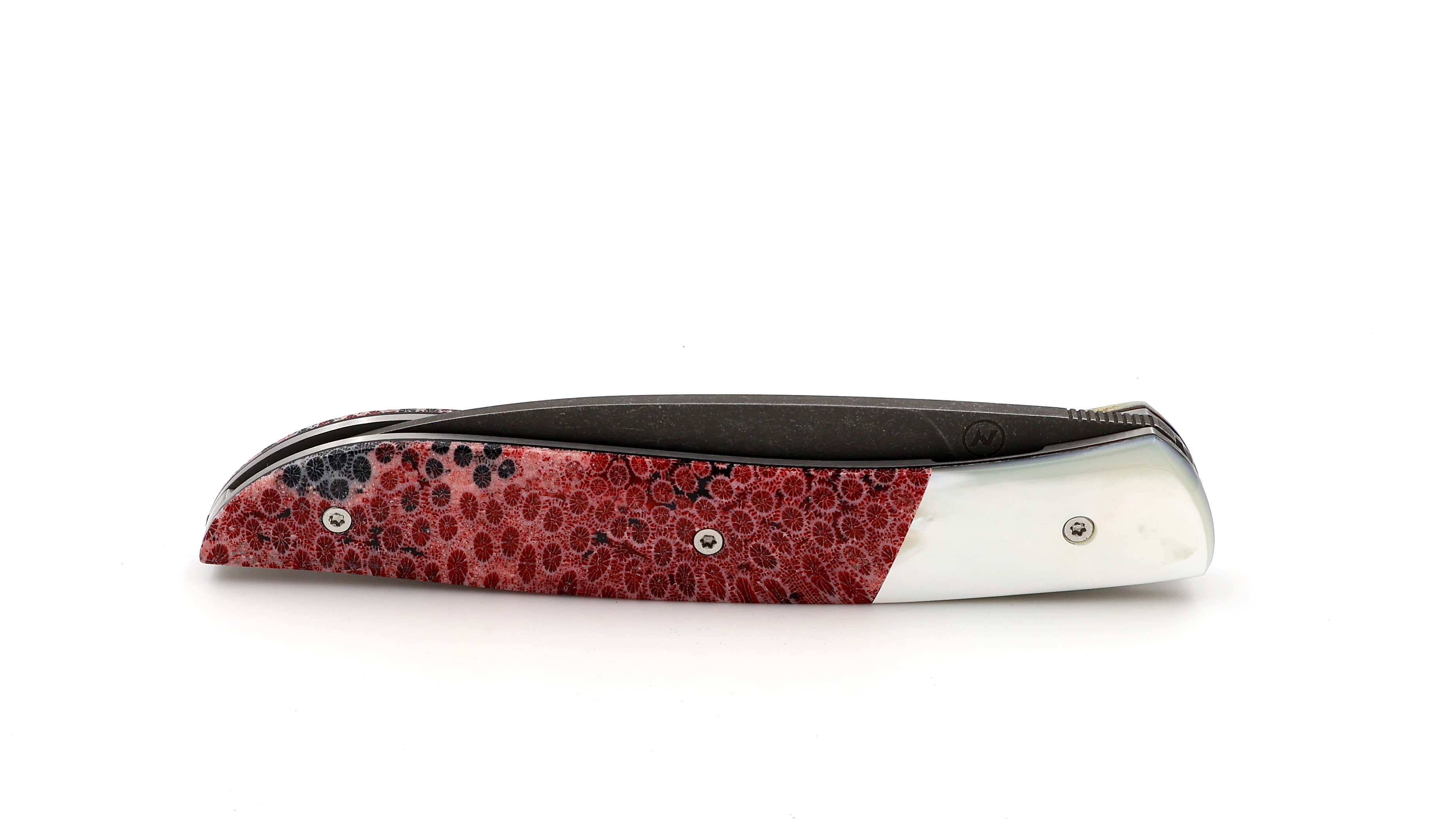 Atelier NÉVÉ Tim Bernard mother of pearl and coral stonewashed blade