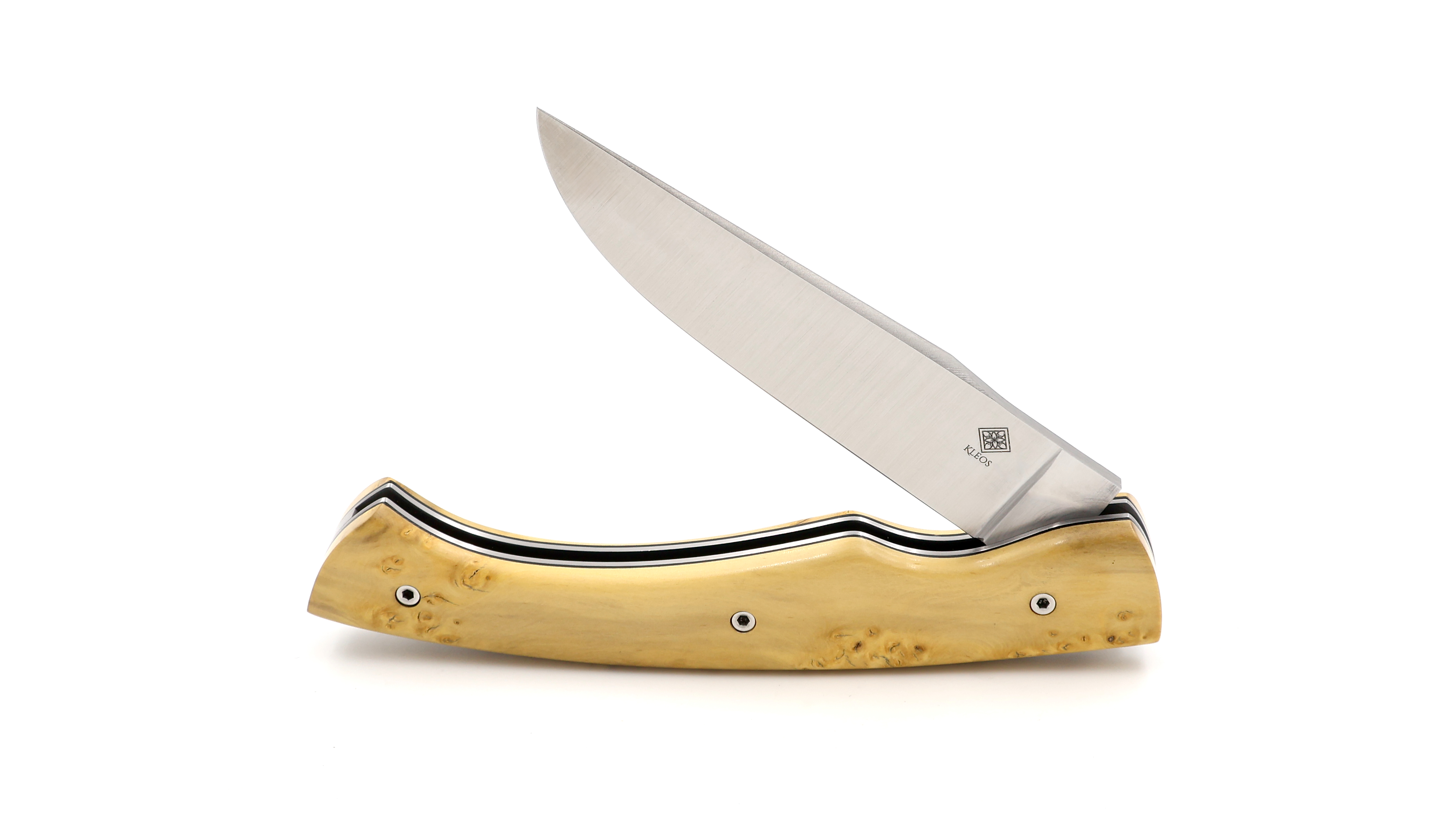 KLEOS folding knife LYKOS boxwood burl iced blade