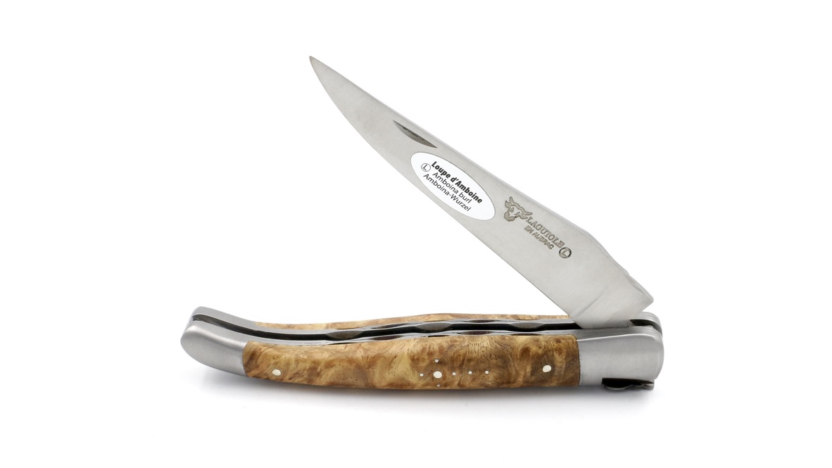 Laguiole en Aubrac Amboina Wurzelholz Doppelplatine 12 cm